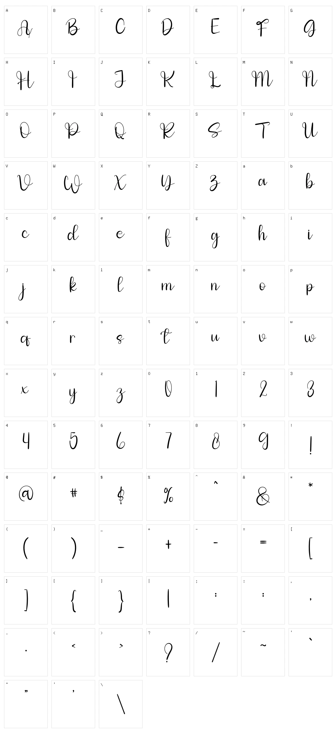 Asyifa Character Set