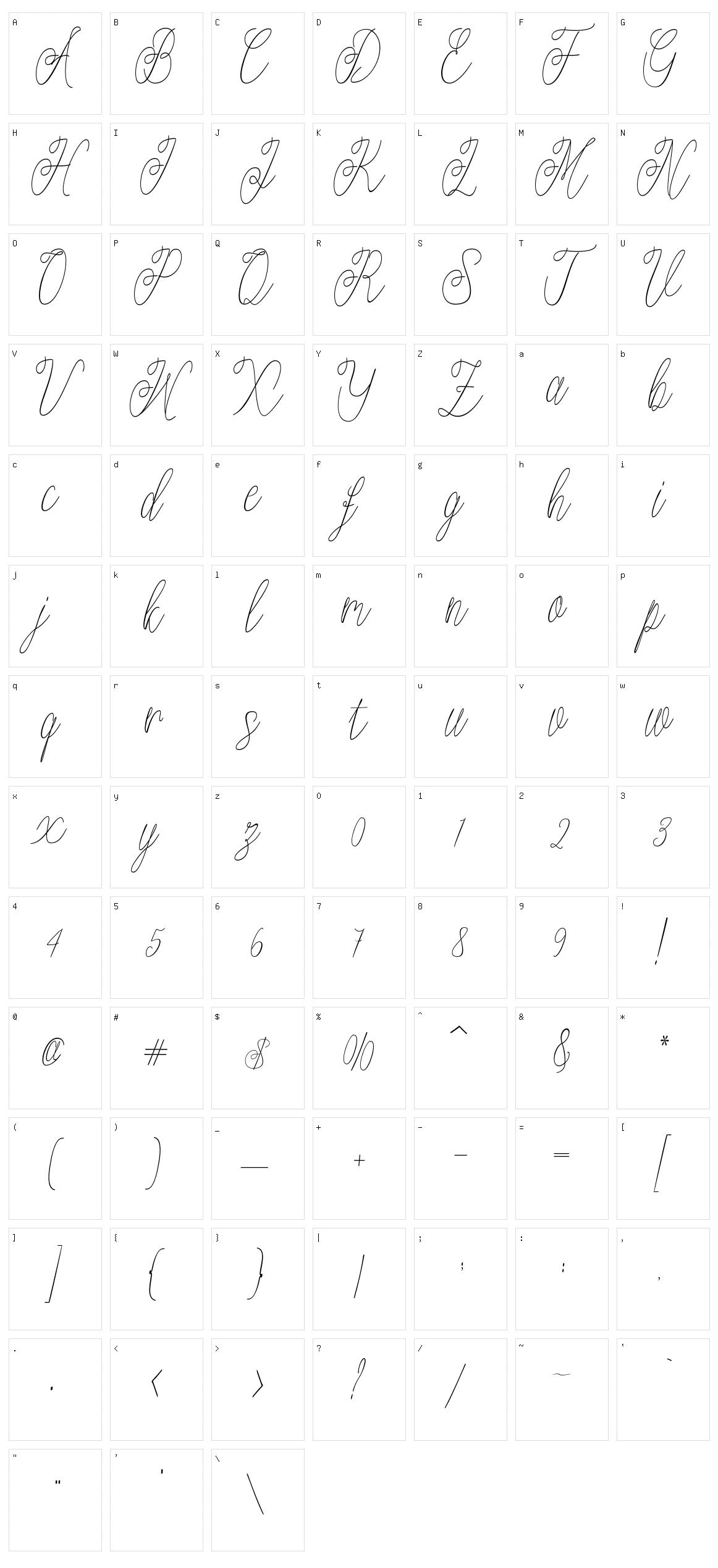Atakana Script Character Set
