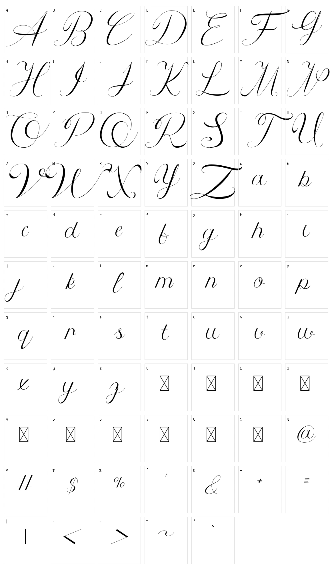 Athenia Character Set