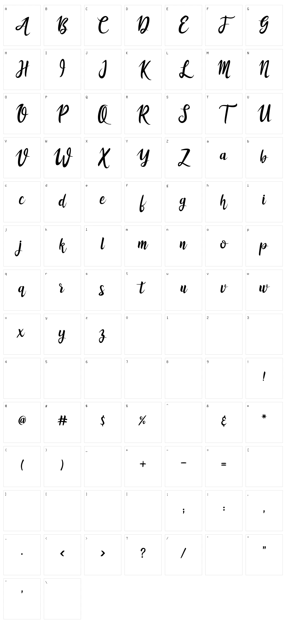 Athika Character Set