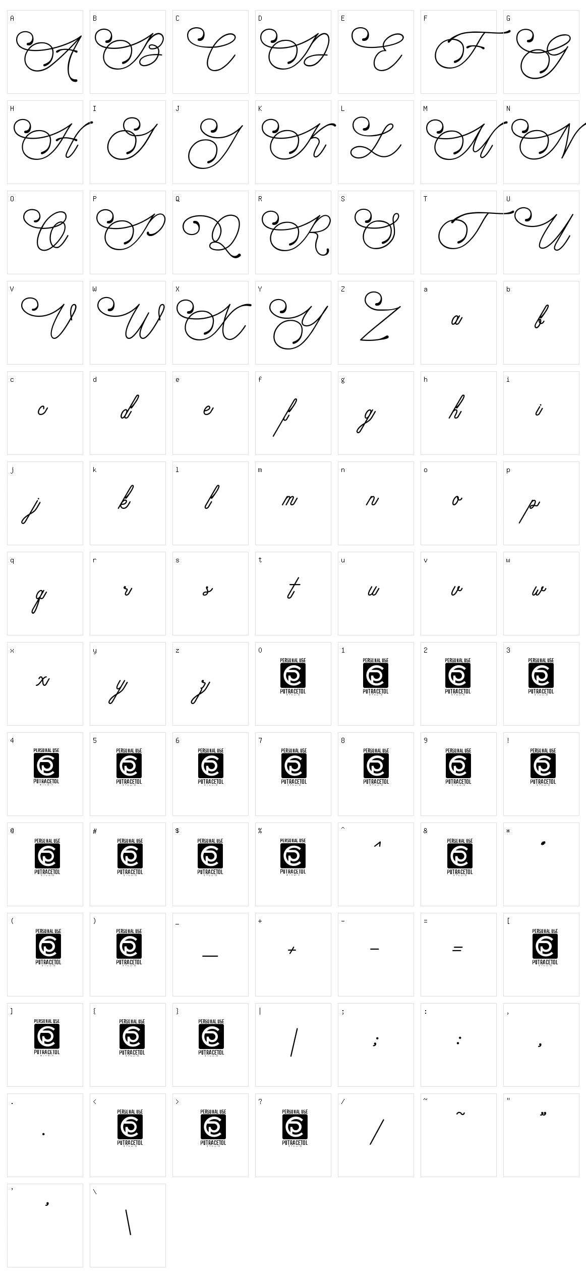Audrena Character Set
