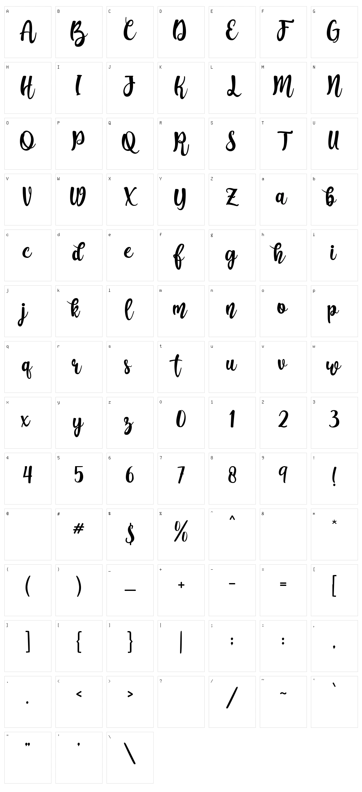 Augustha Character Set