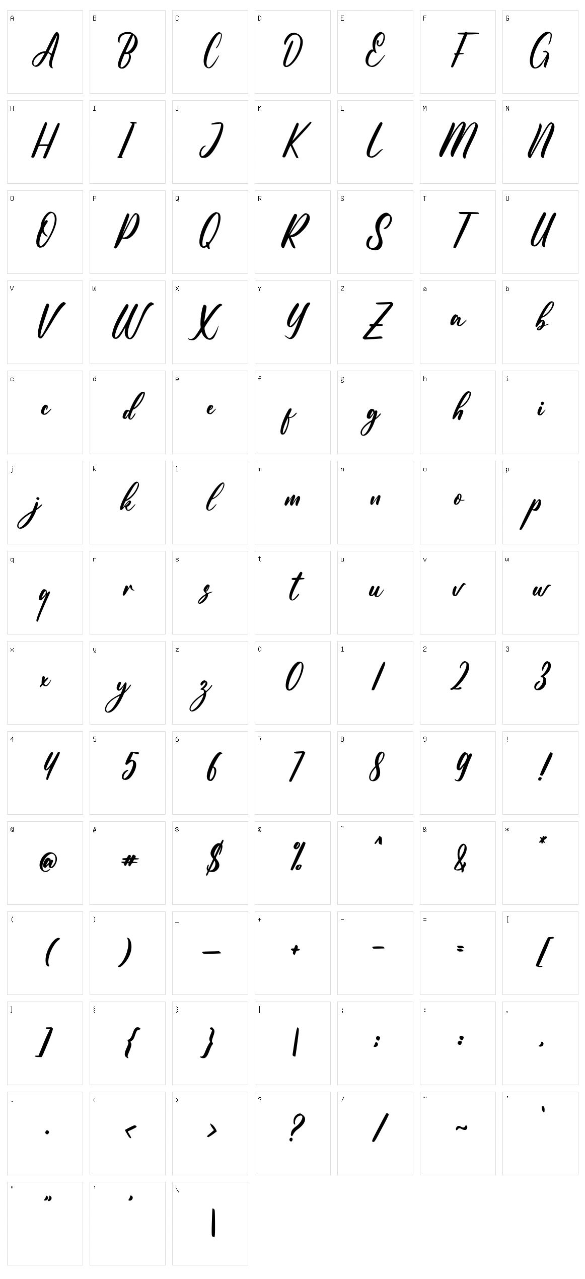 Aulletta Character Set