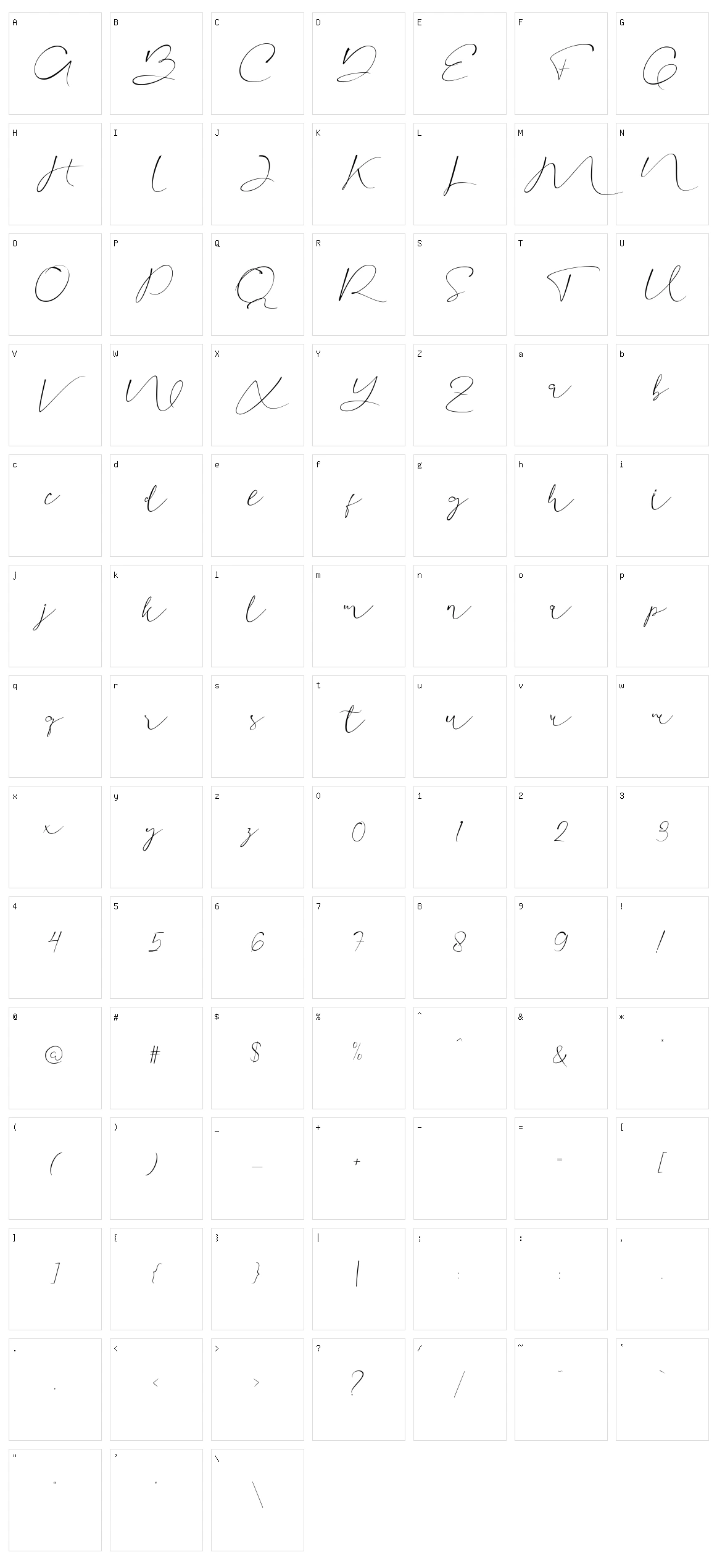Aullia Character Set