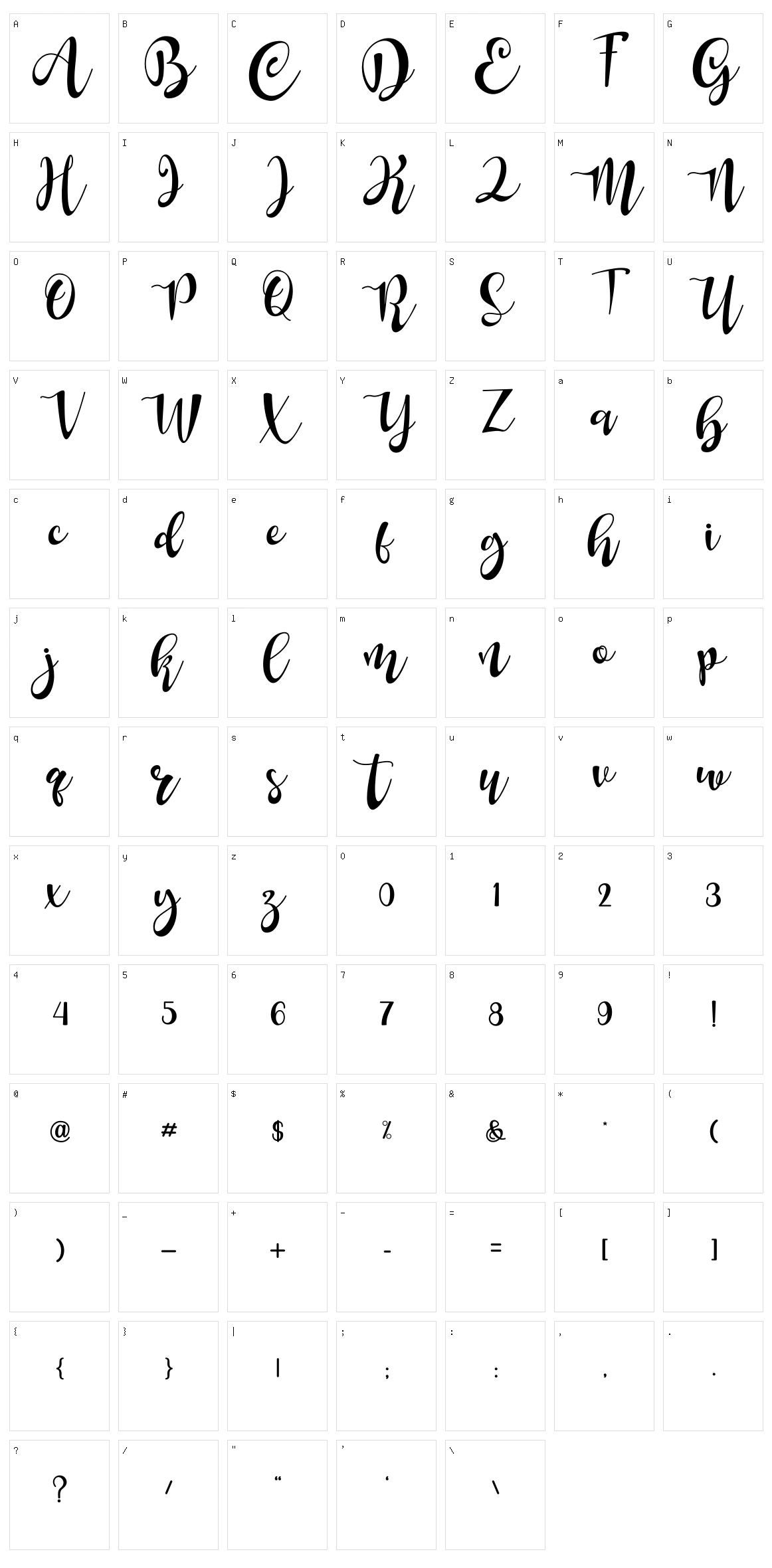 Aunten Bedany Character Set