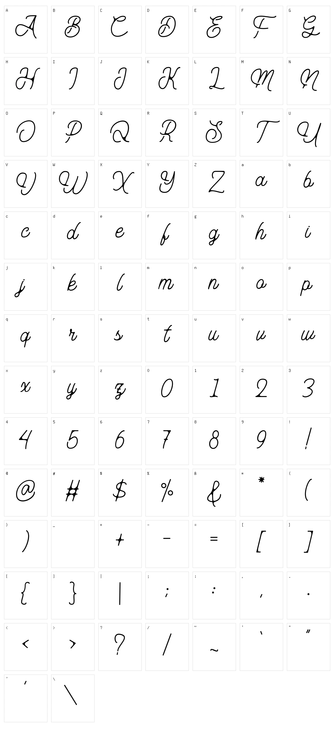 Aurelig Character Set