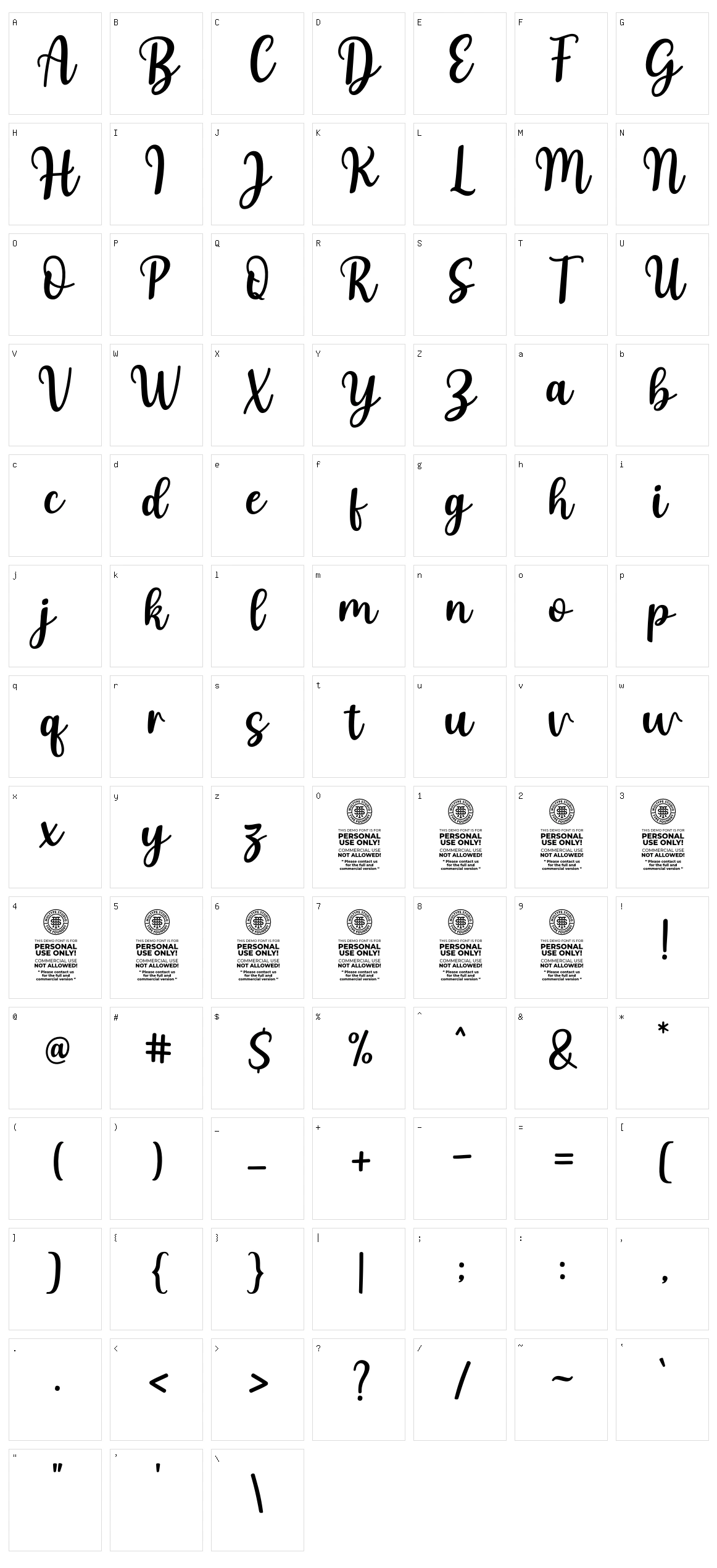 Austaly Character Set