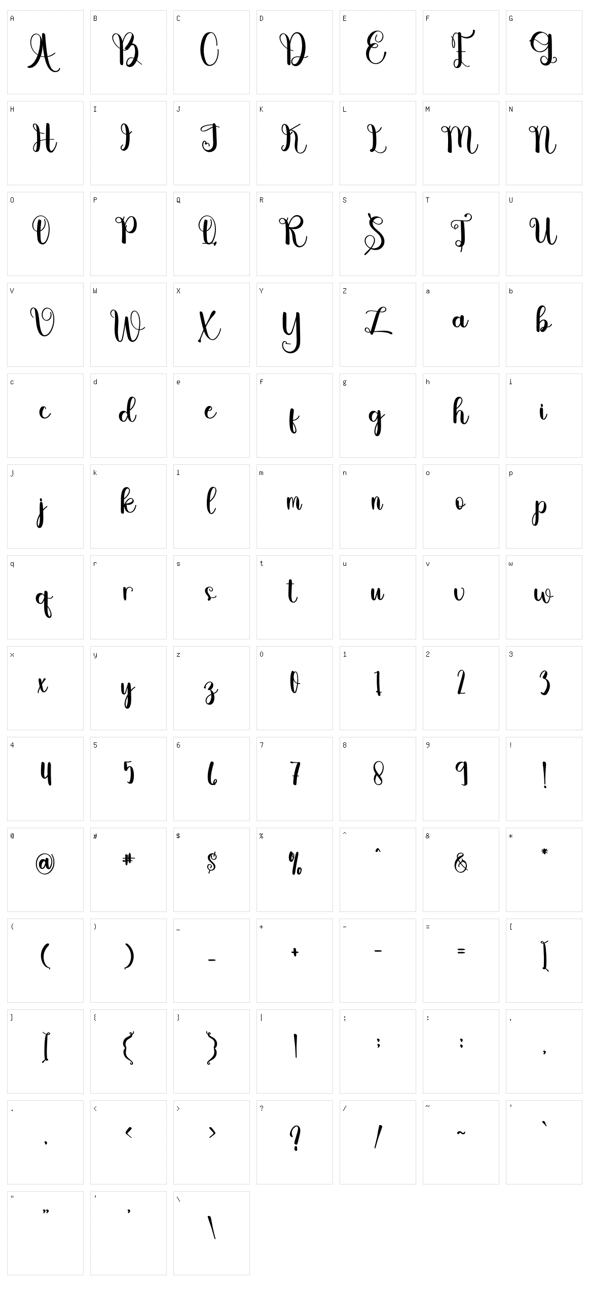 Autography Character Set