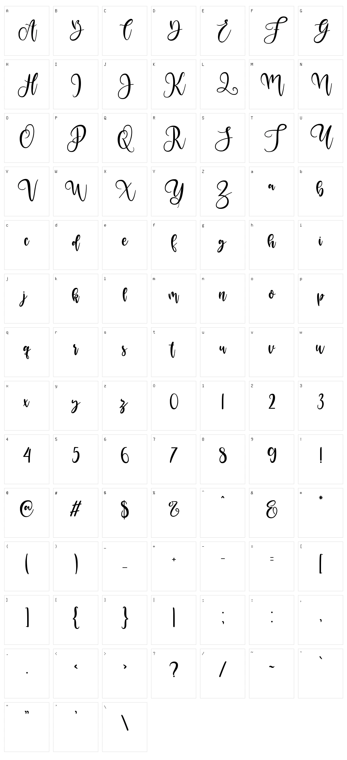 Ayahi Character Set