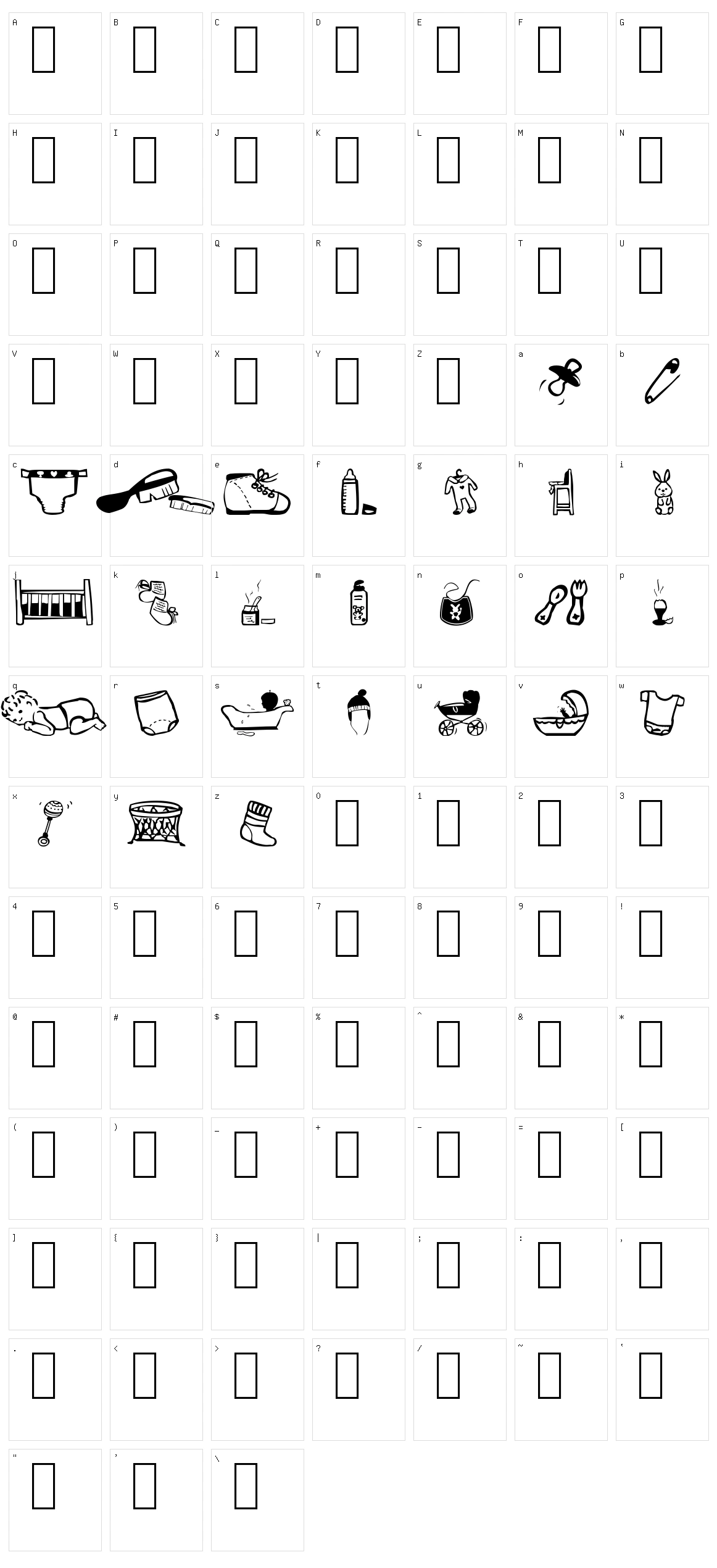 Baby's World Character Set