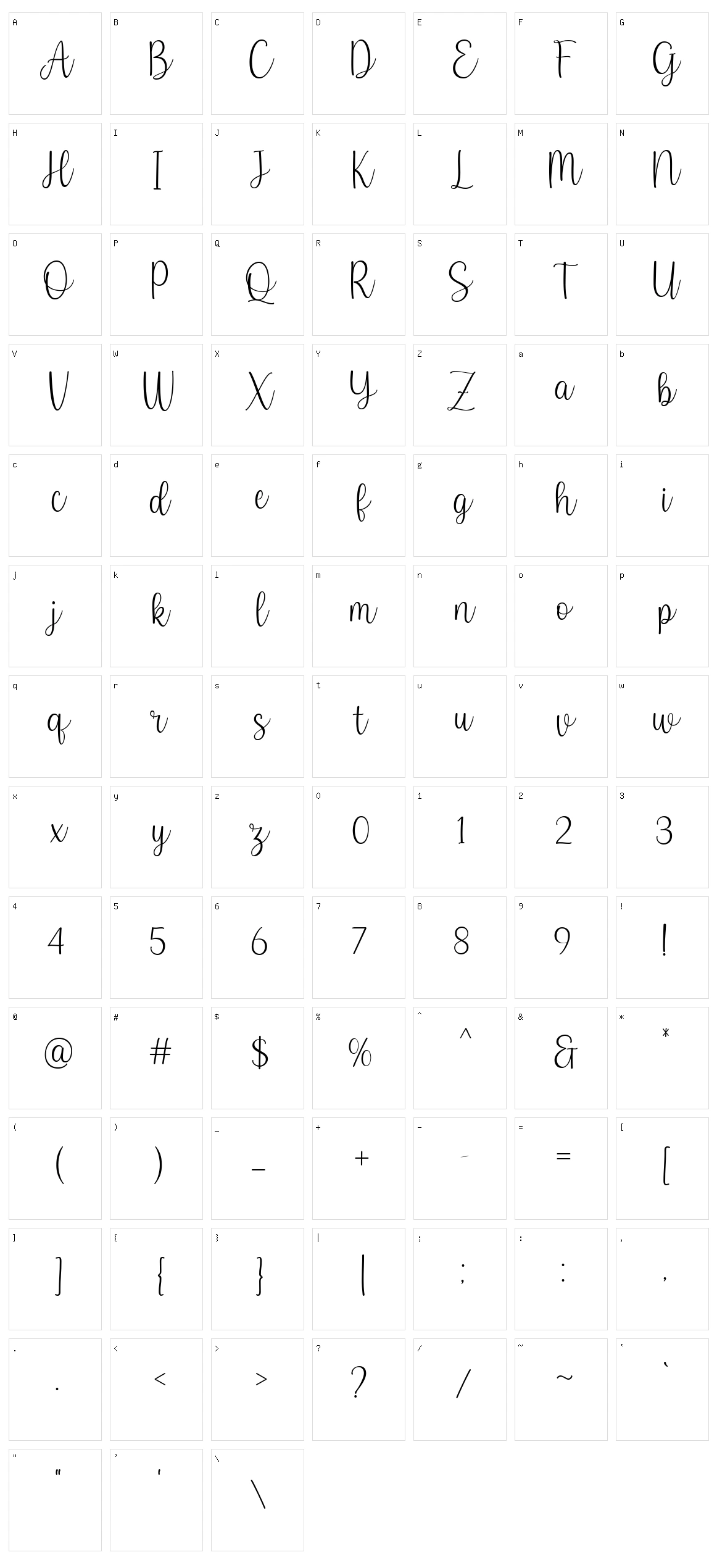 Baby Names Character Set
