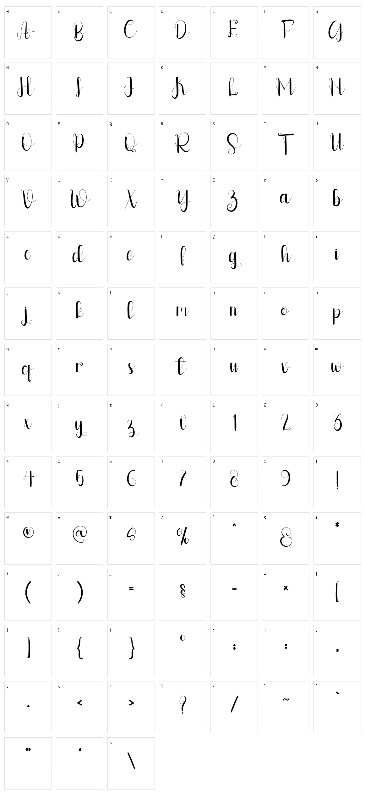 Baby Signature Character Set