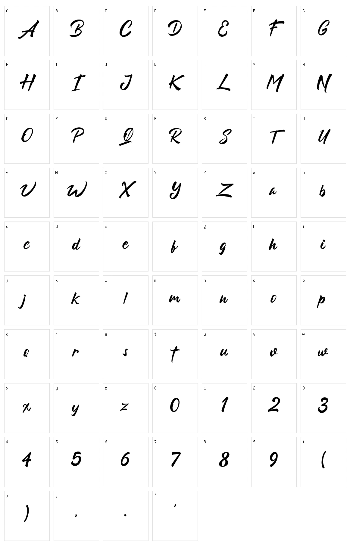 Backabon Character Set