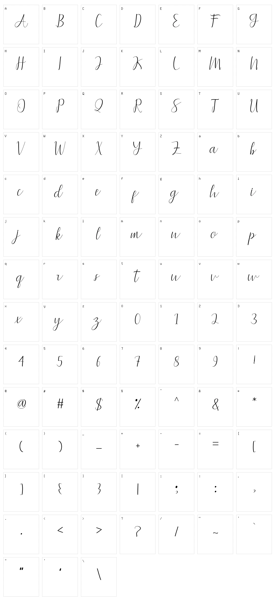 Bahira Script Character Set
