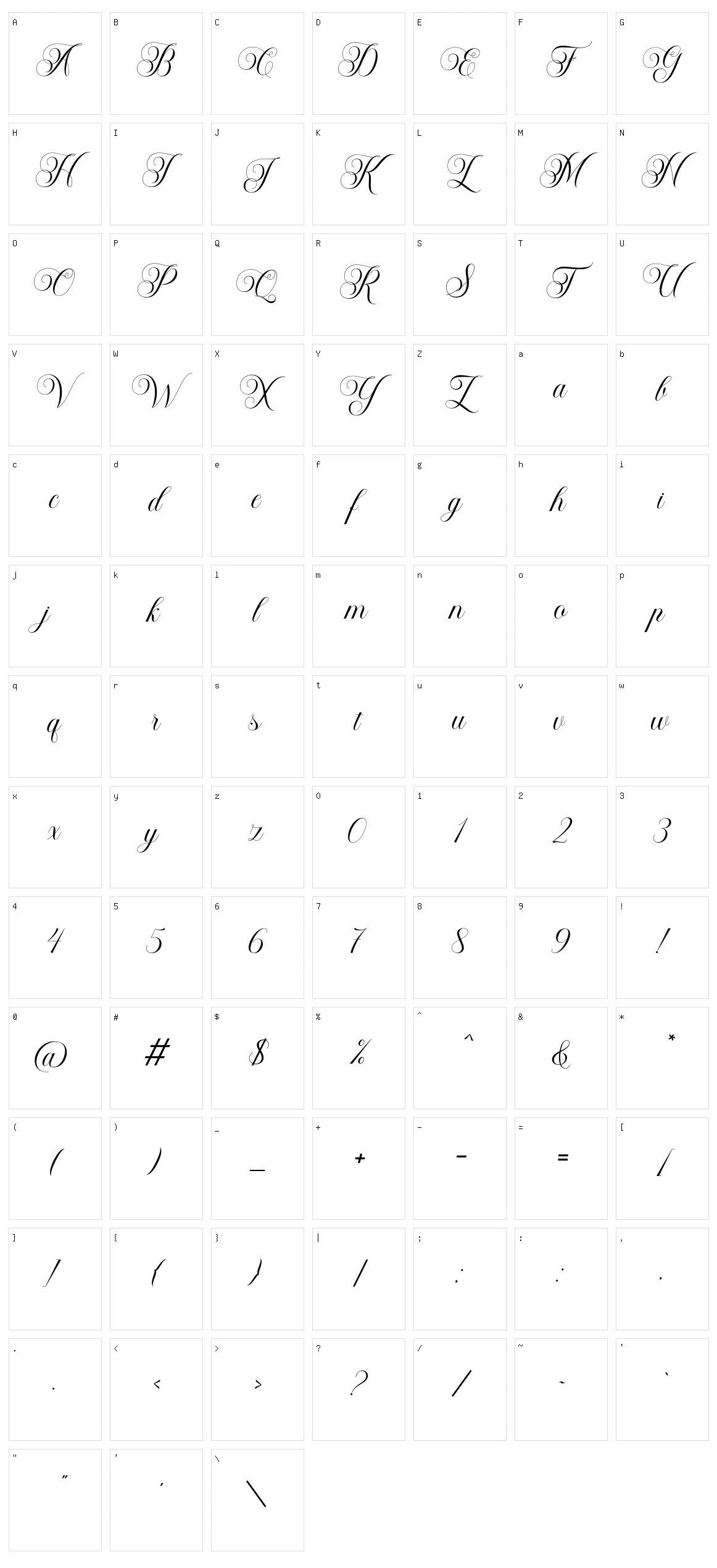 Bailenson Character Set