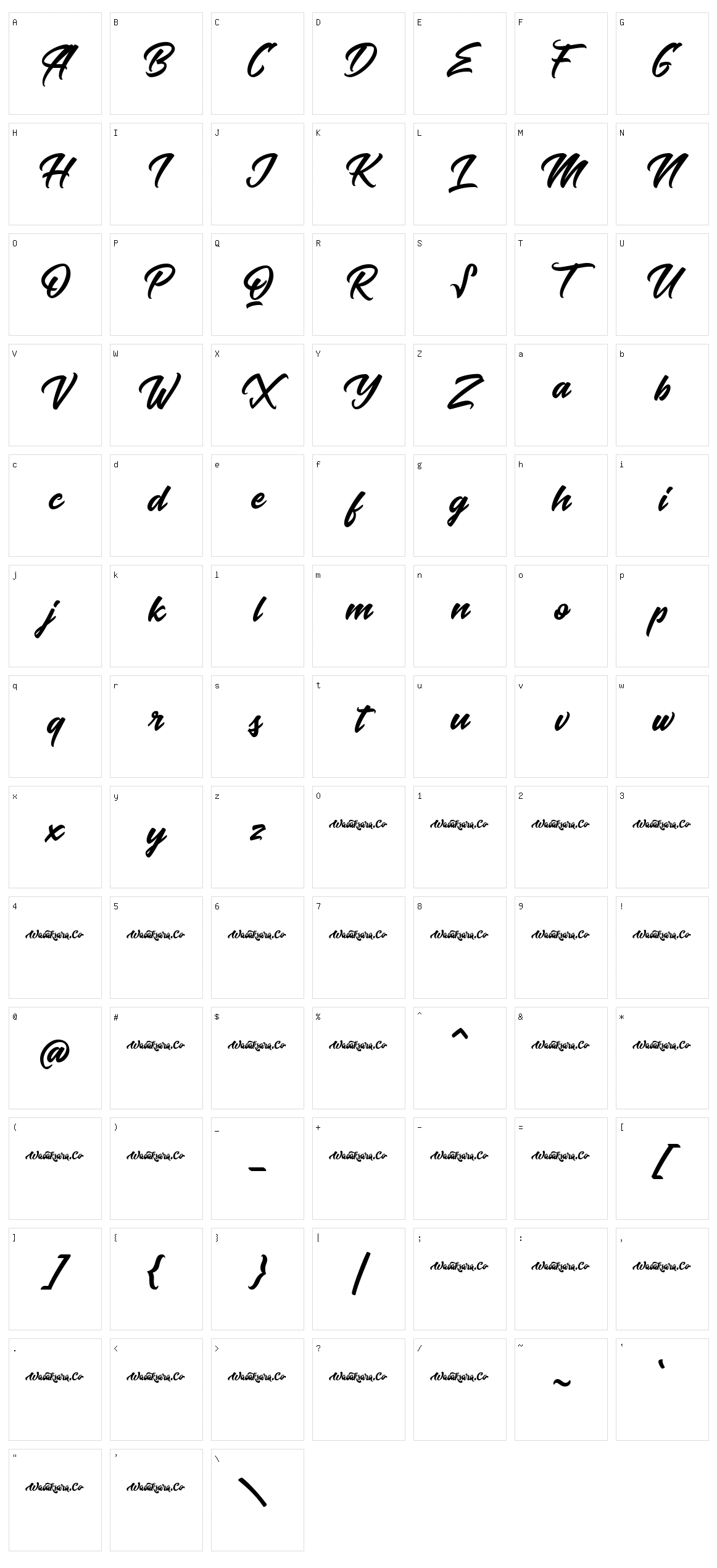 Baksoda Character Set