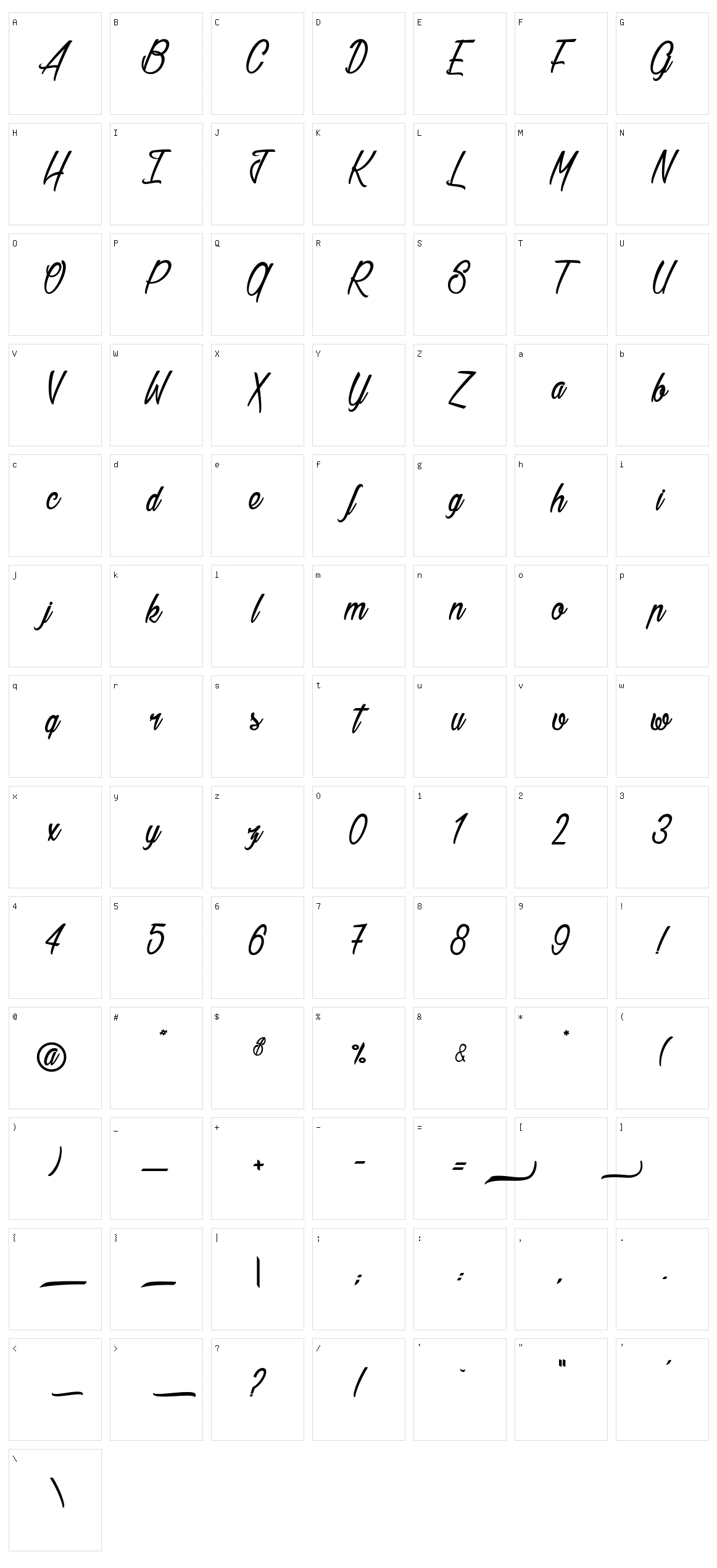 Baldaquin Character Set