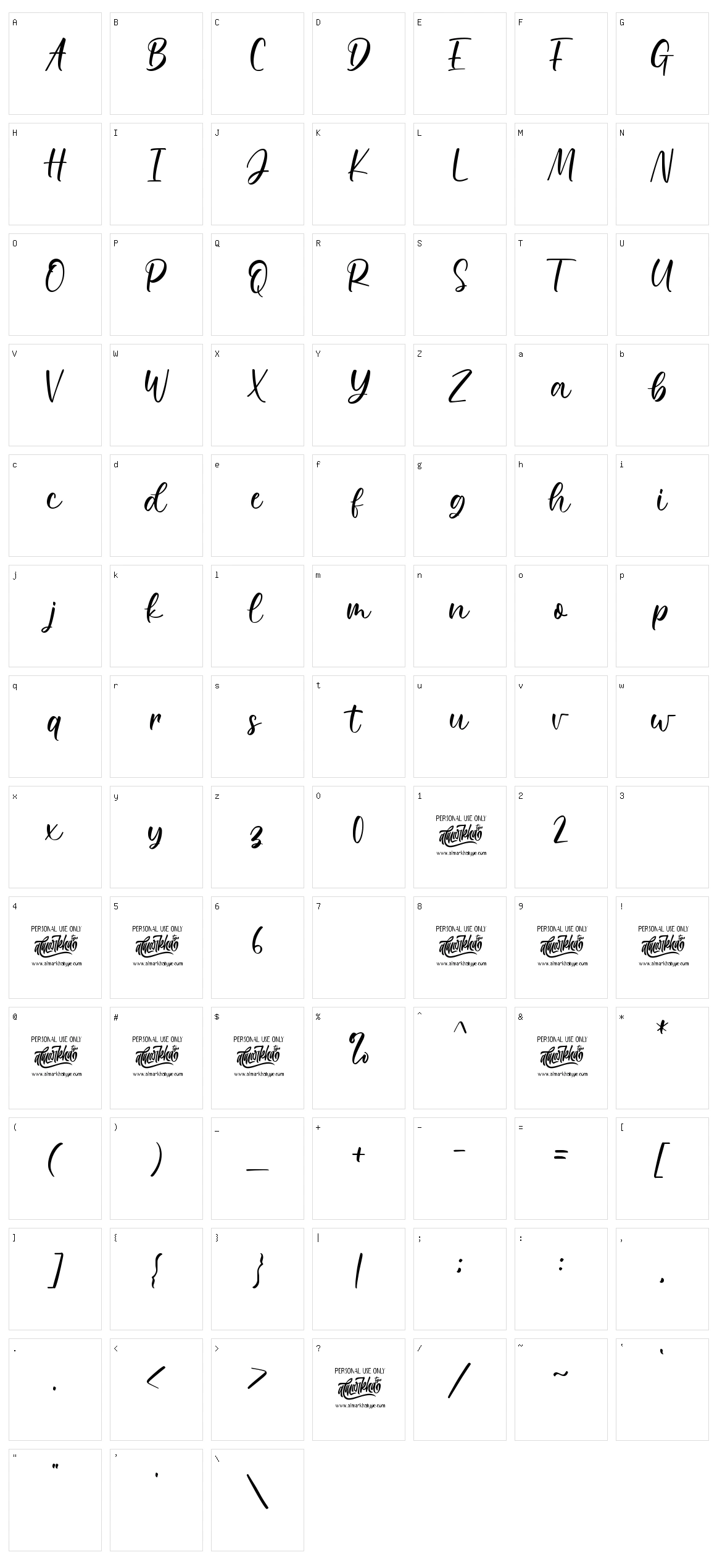 Balietta Character Set