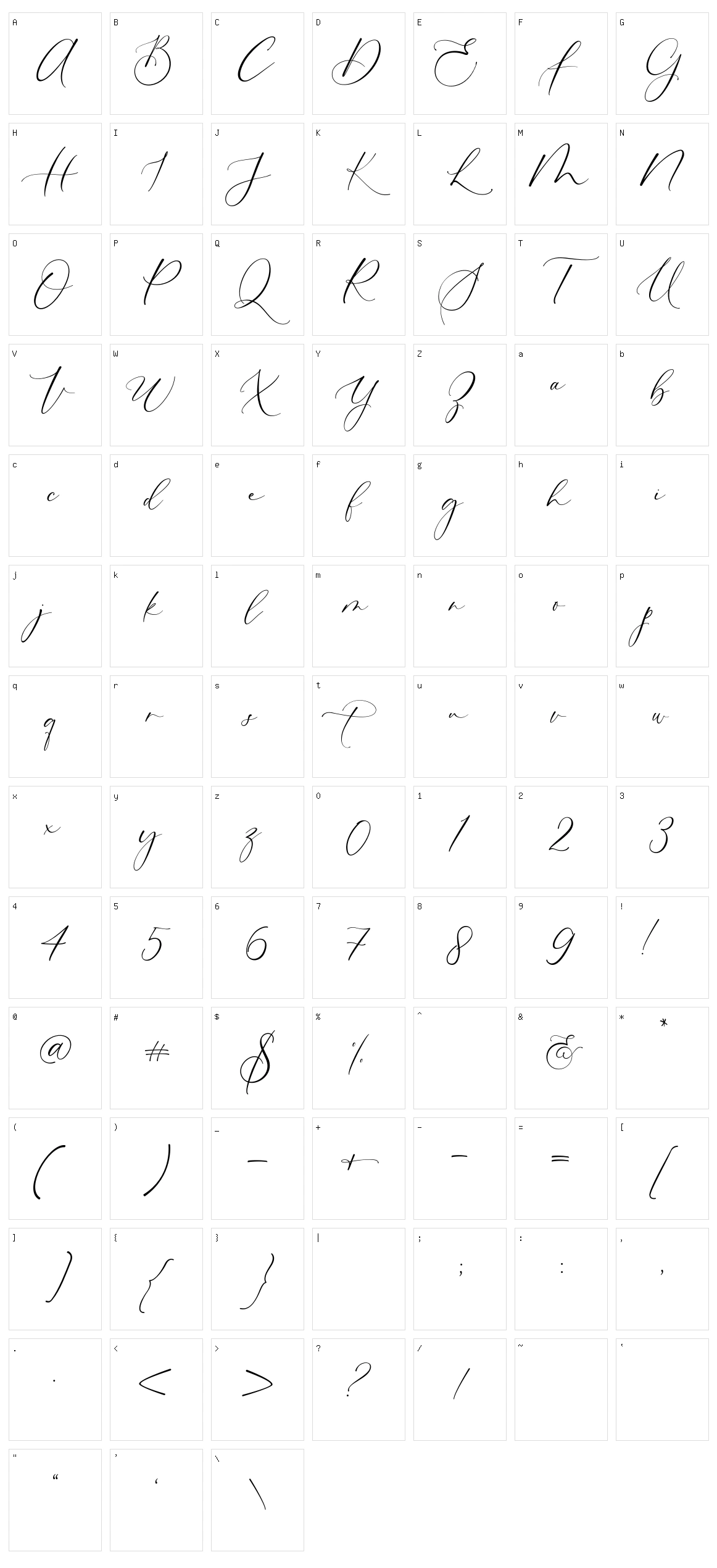Baliland Character Set
