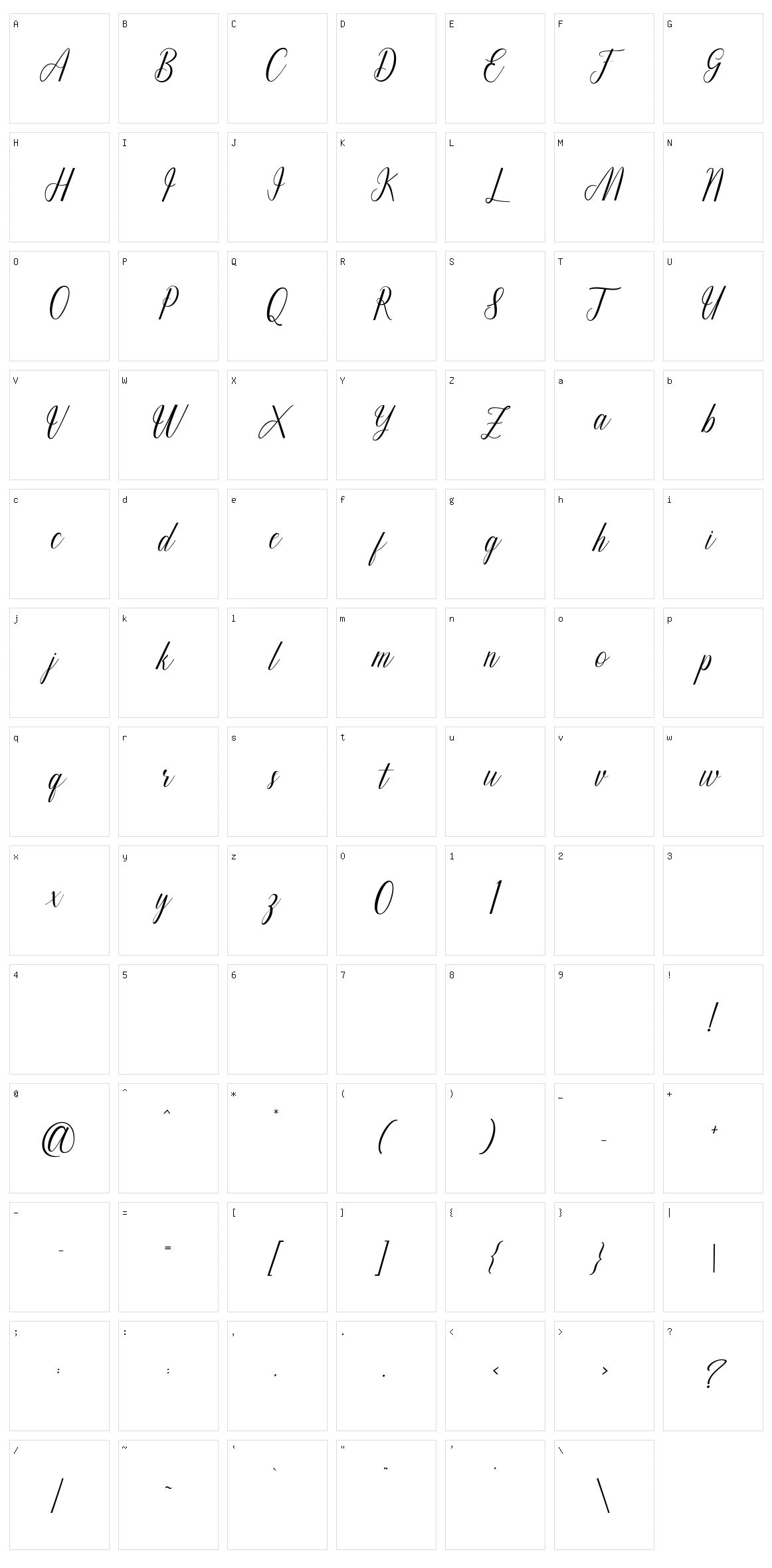 Balithya Character Set