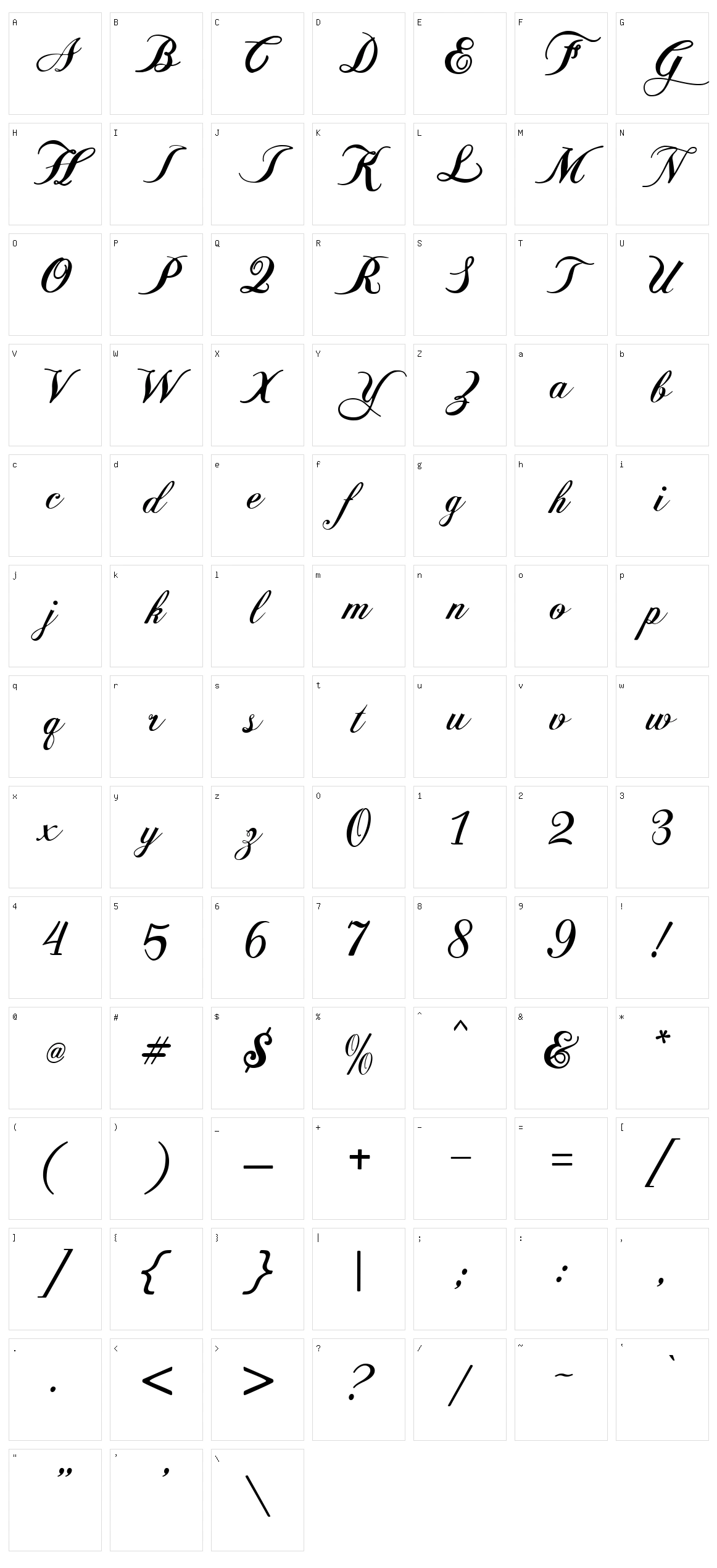 Balleria Character Set