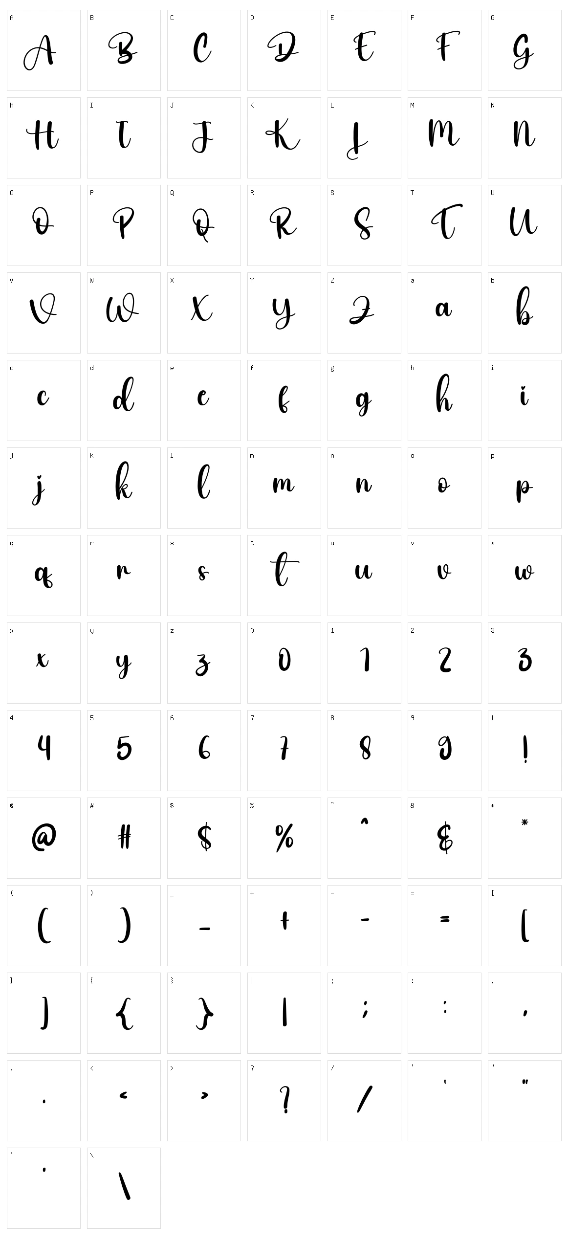 Ballimore Character Set