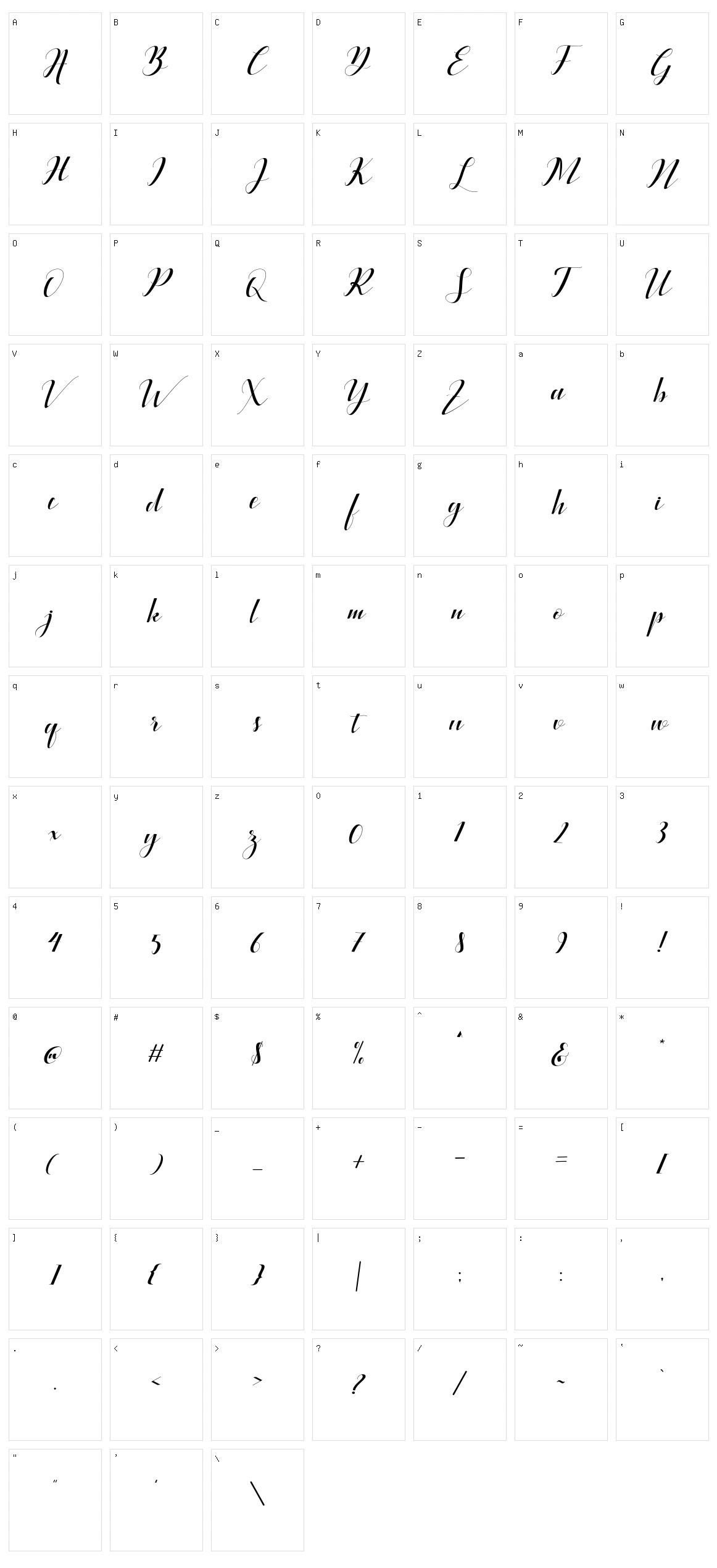 Ballqis Script Character Set
