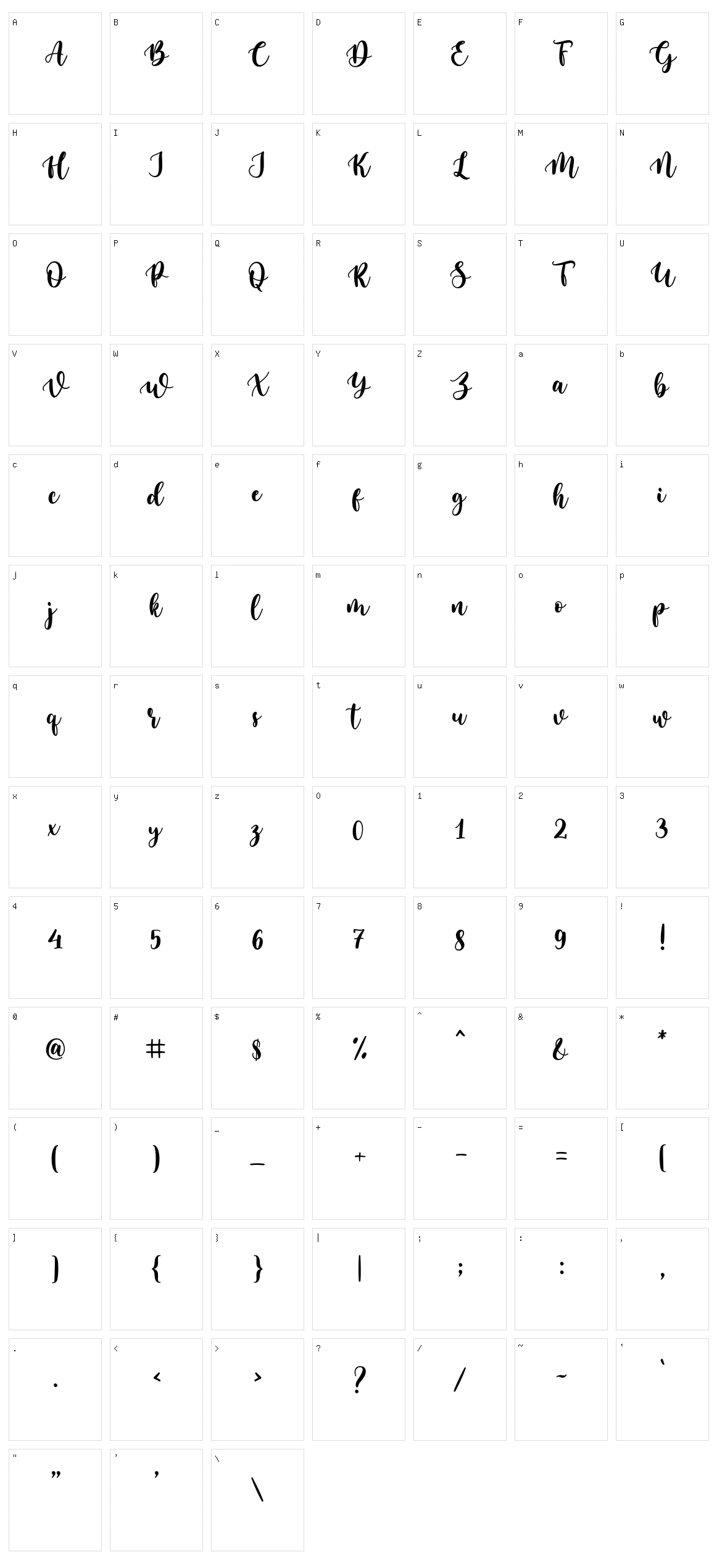 Bamby Character Set