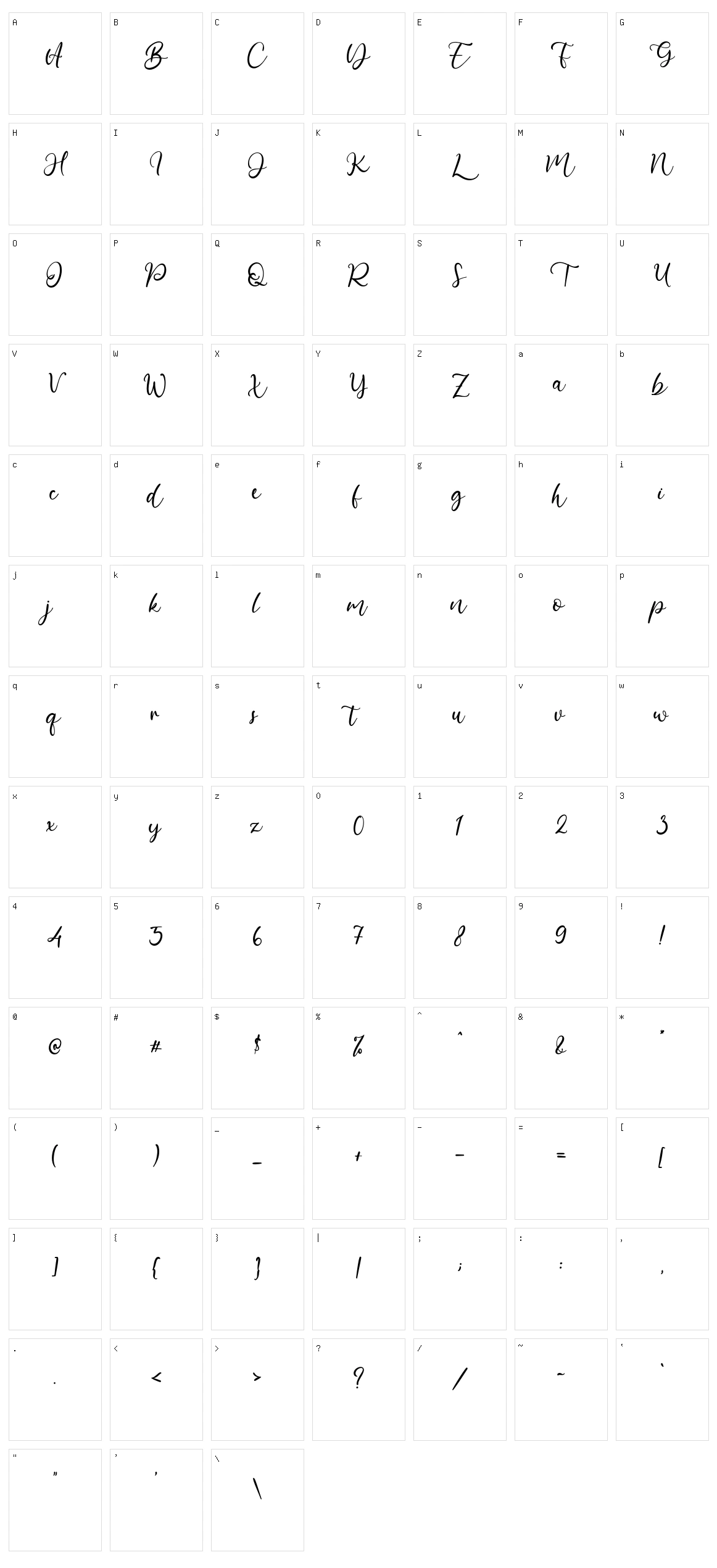 Barattiel Character Set