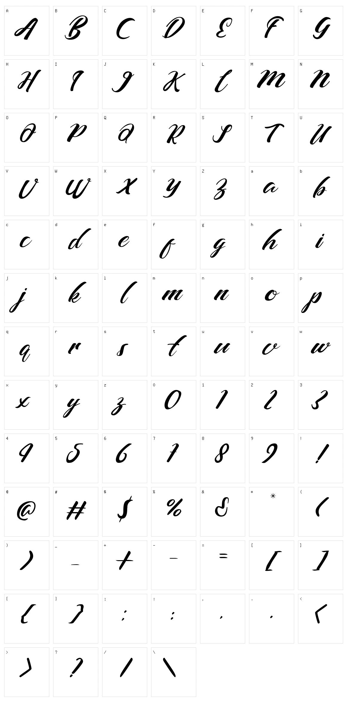 Barcely Character Set