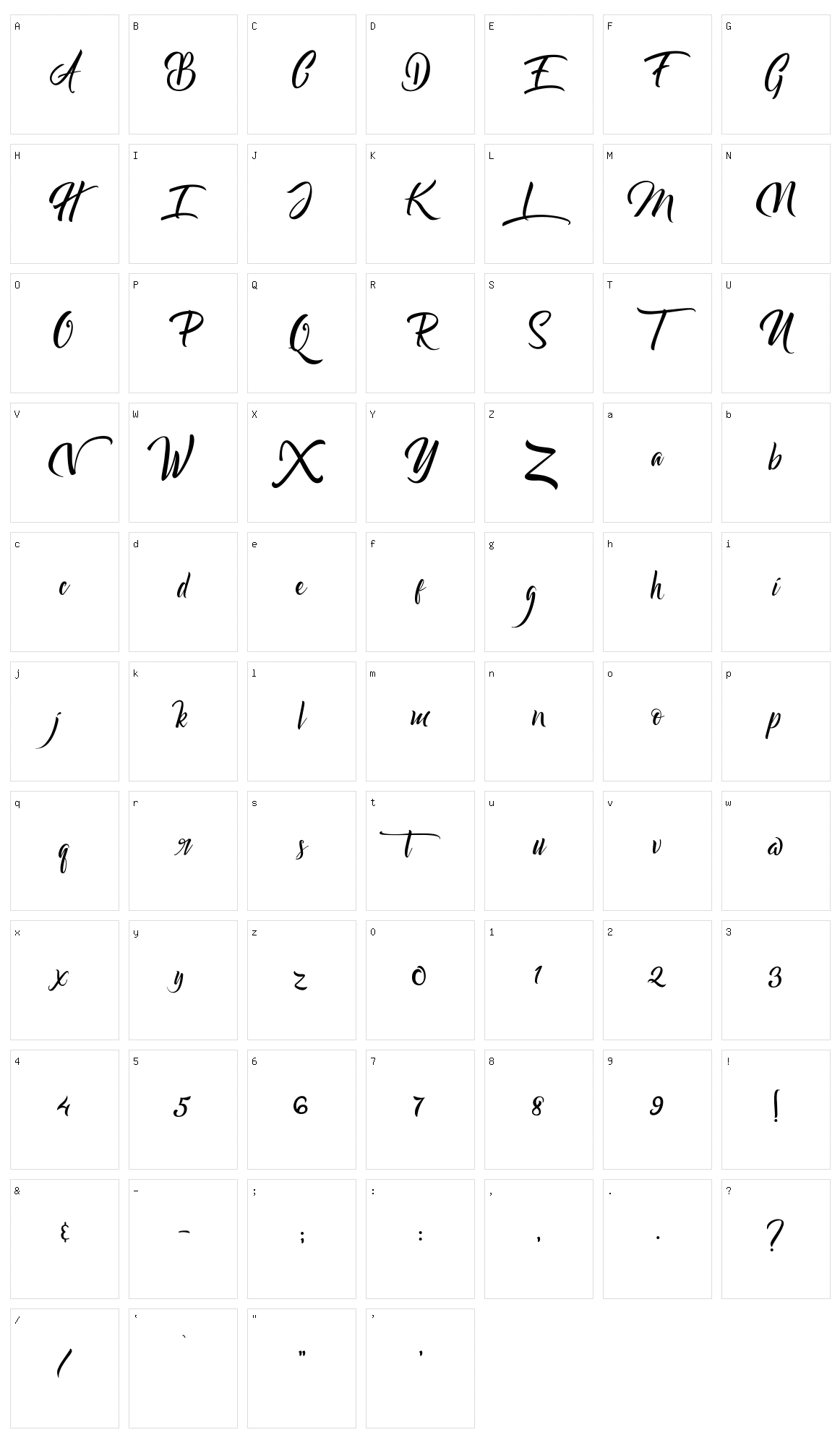 Bareken Character Set