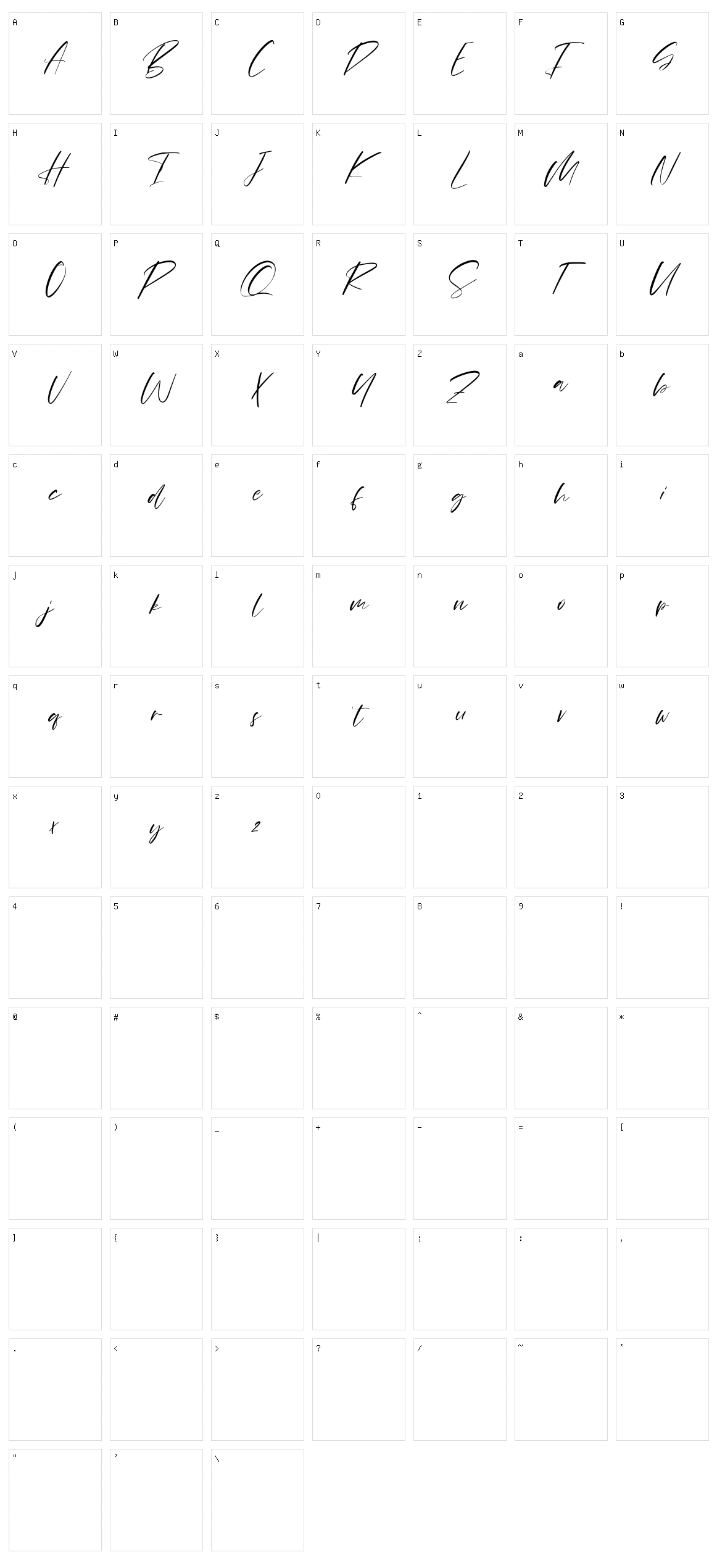 Barkertraps Character Set