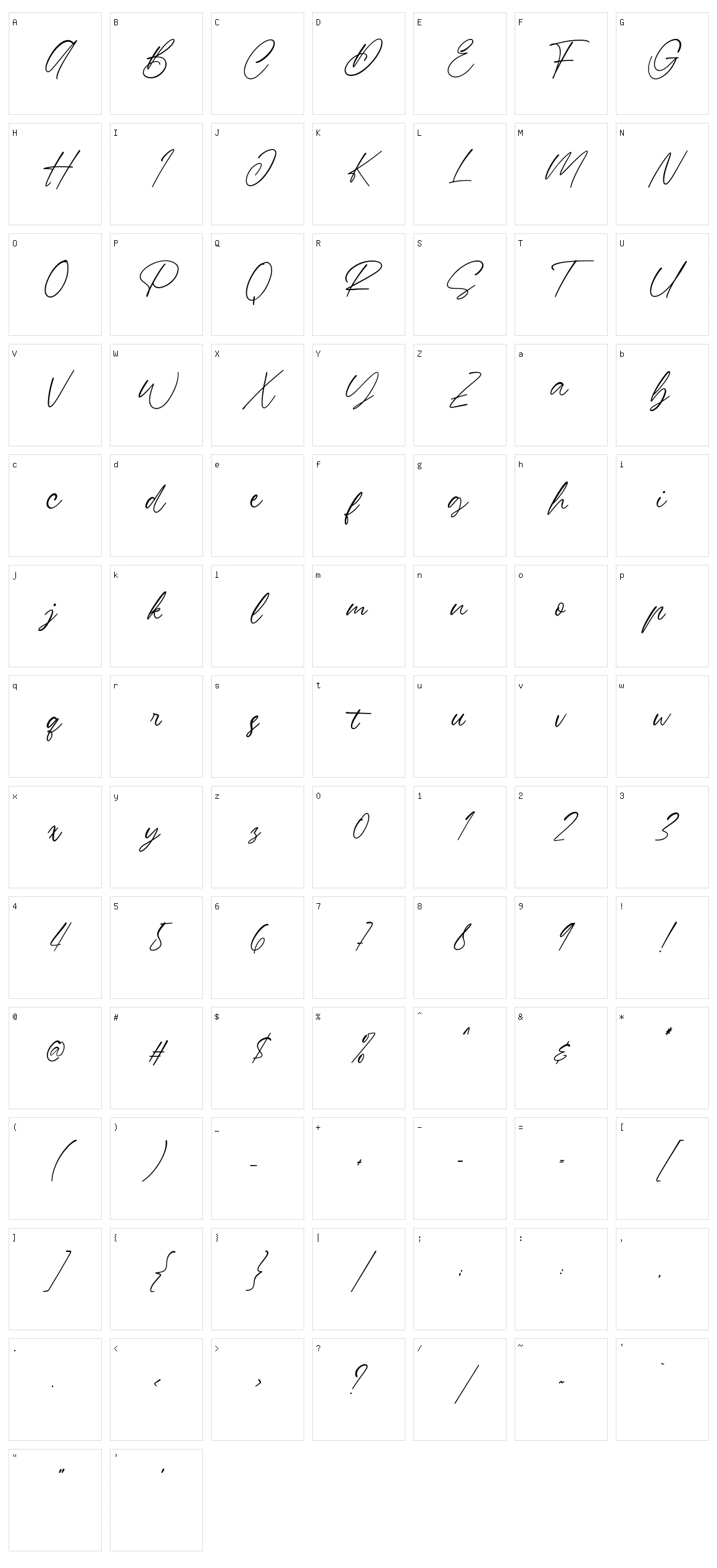 Barnett Character Set