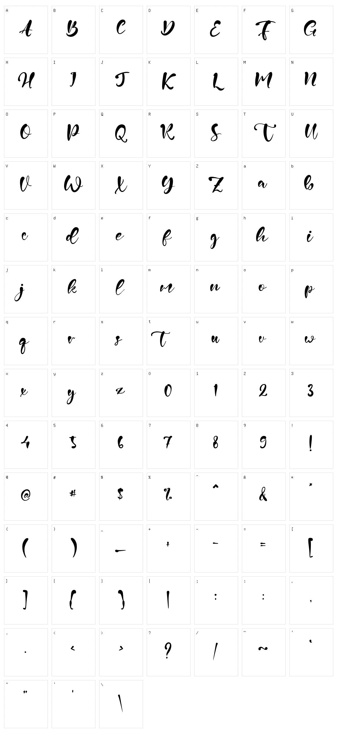 Barnett Character Set