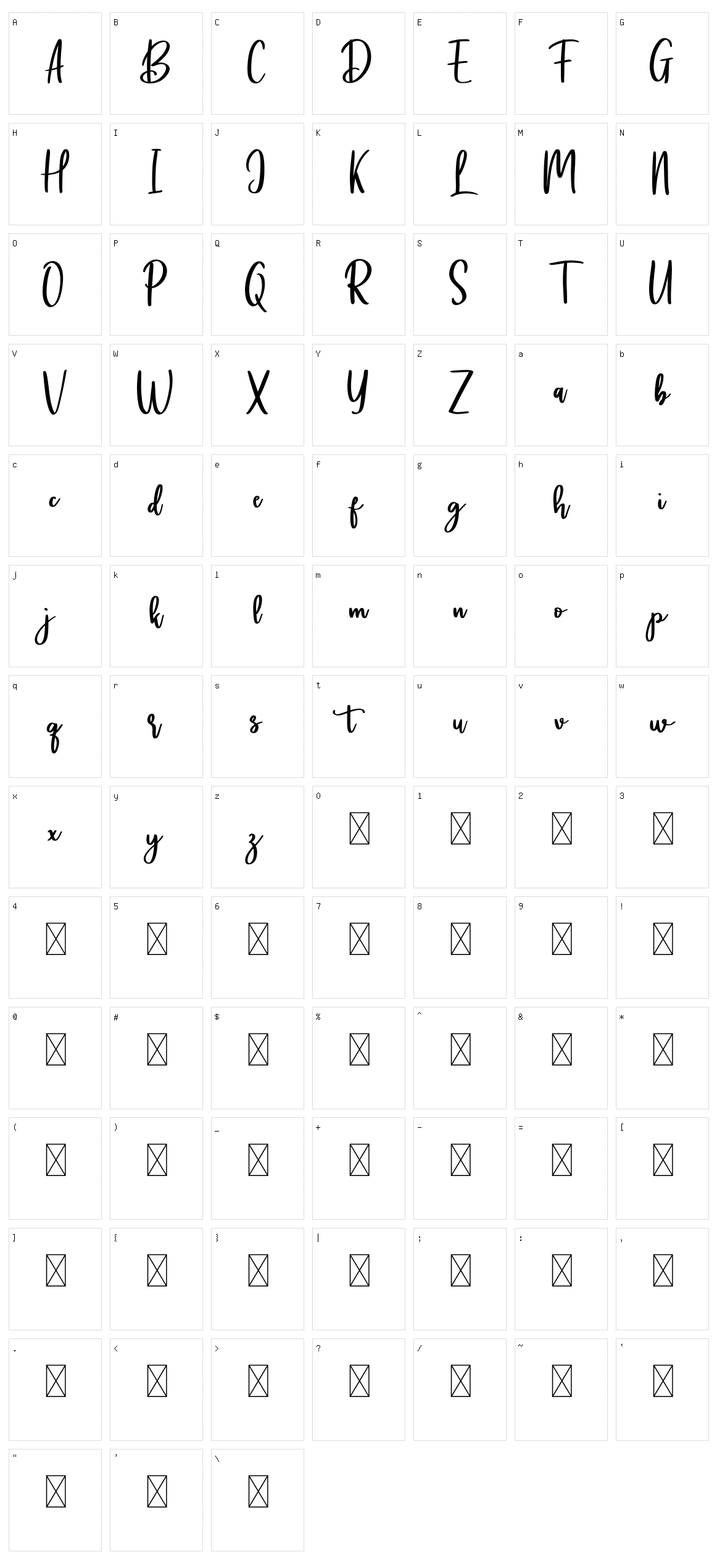 Battikaja Character Set