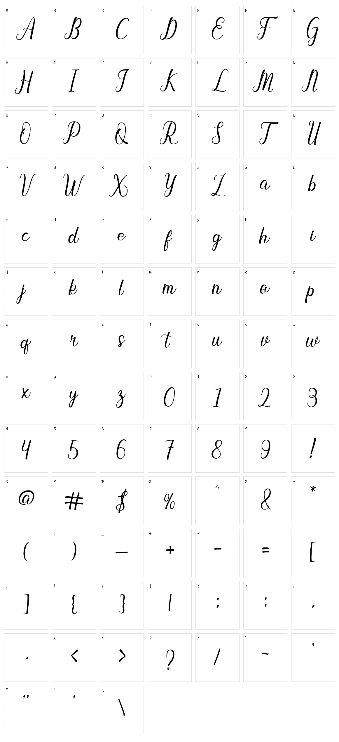 Baybe Evaline Character Set