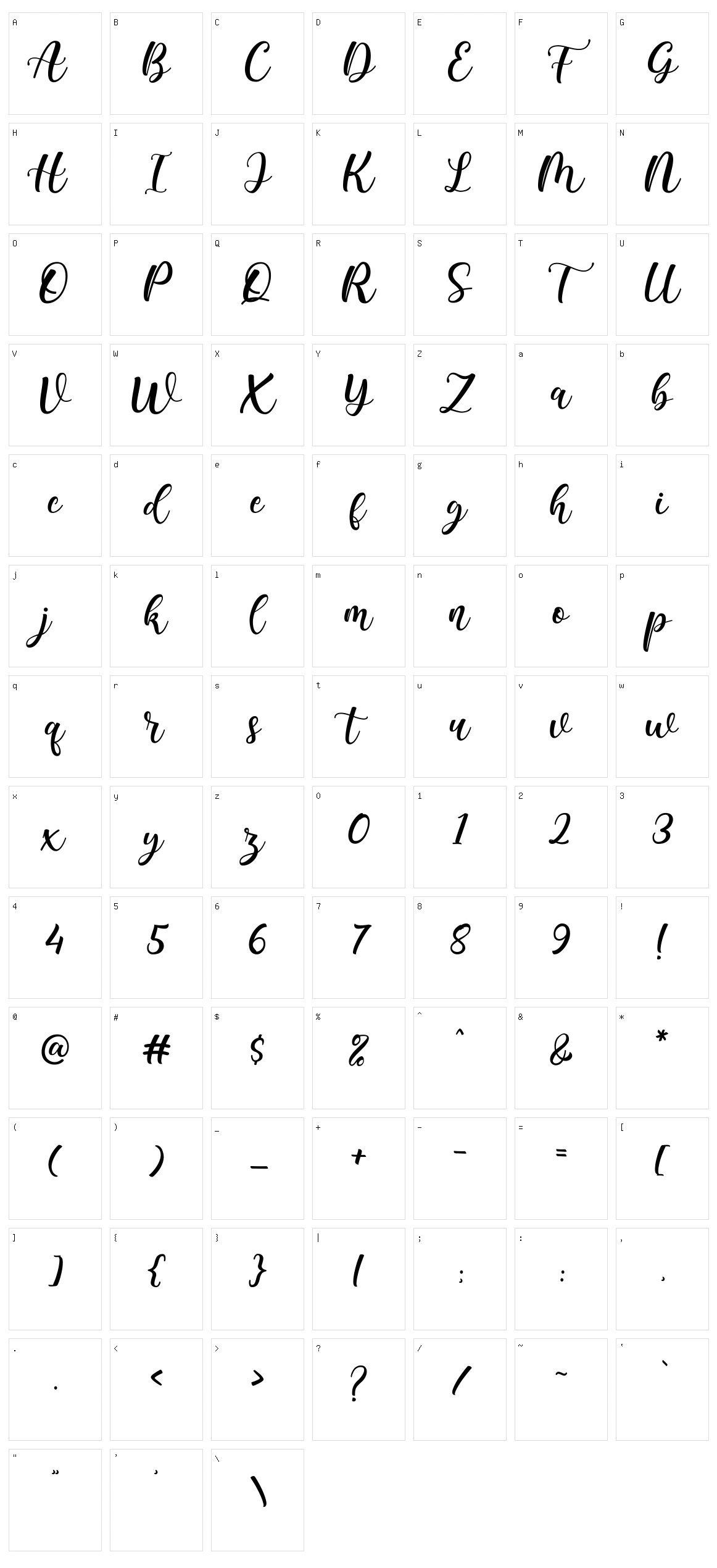 Bealy Beyla Character Set