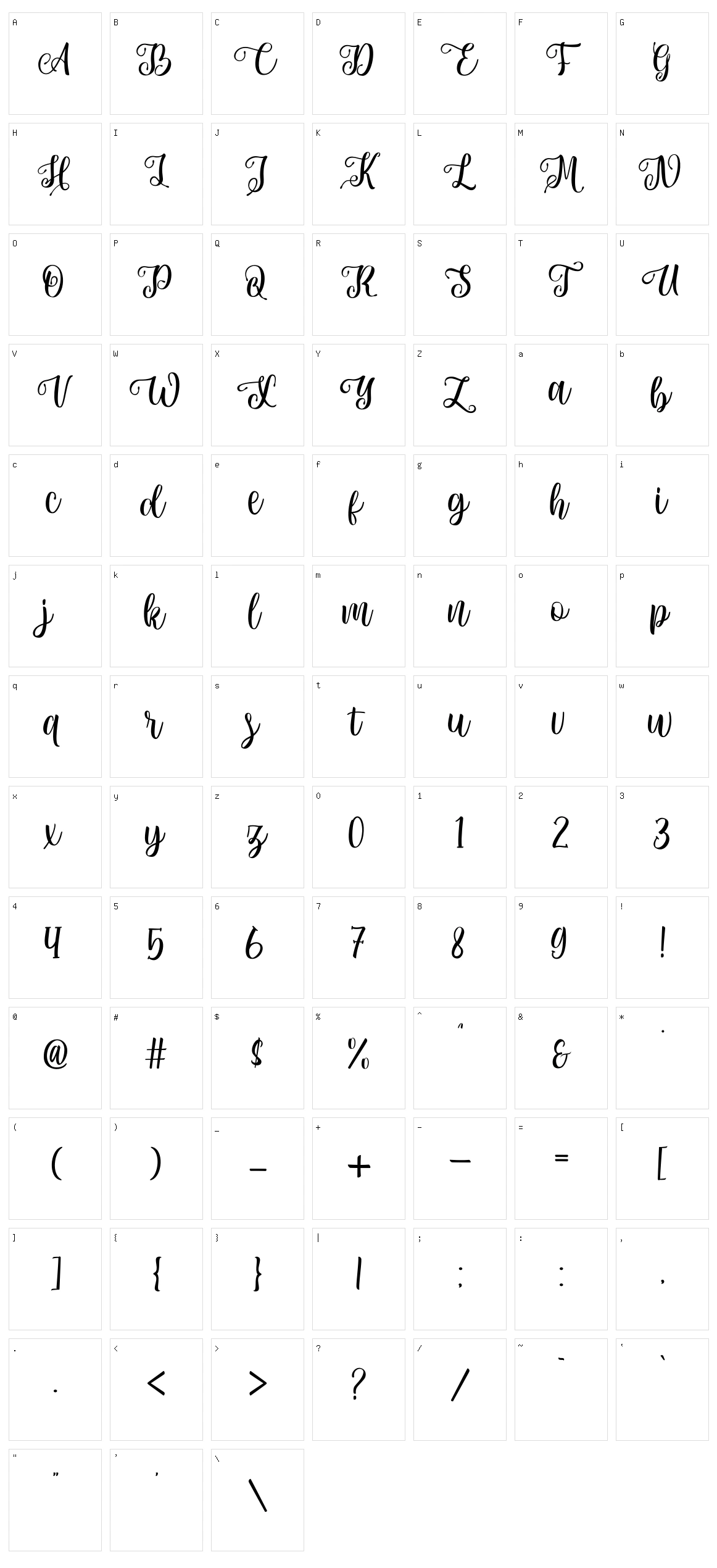 Beattone Character Set
