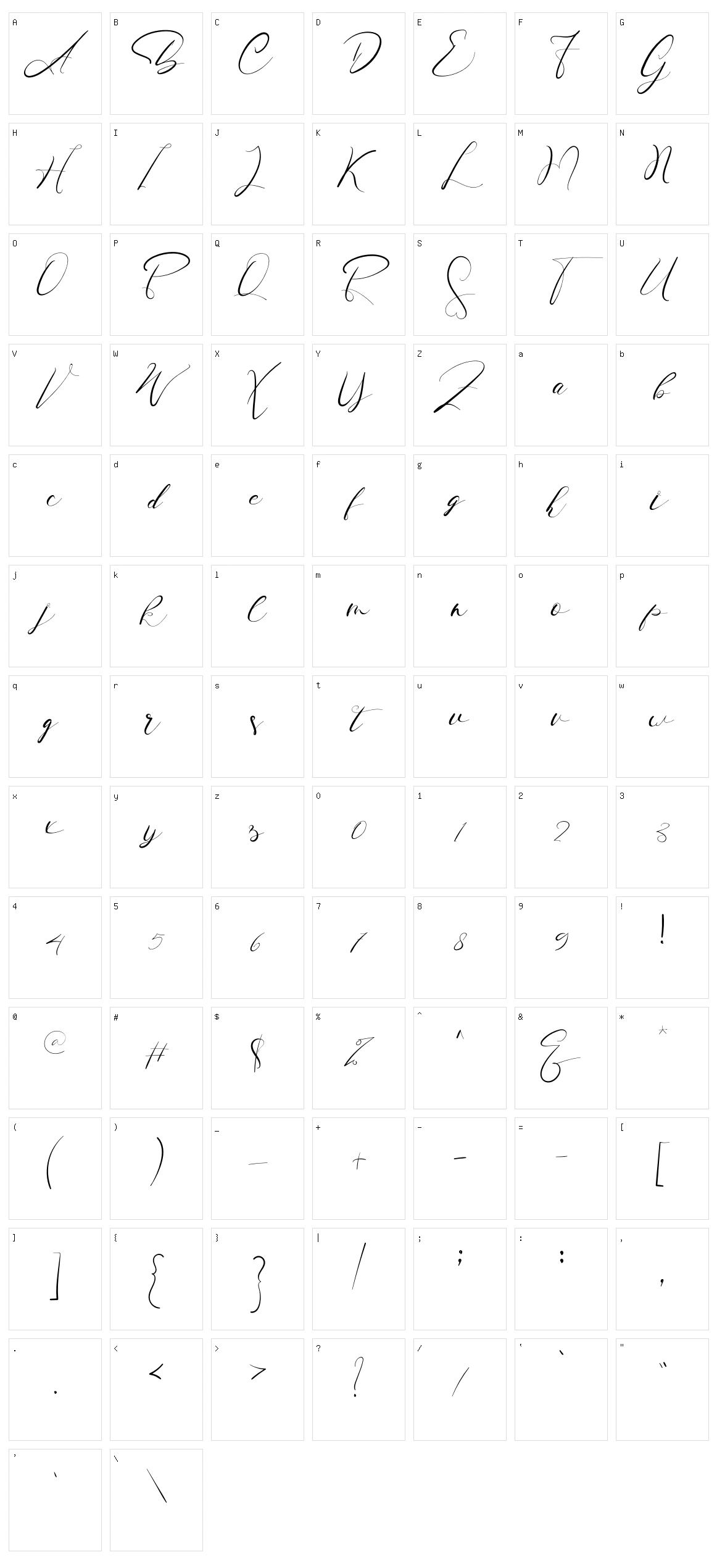 Beauty Signature Character Set
