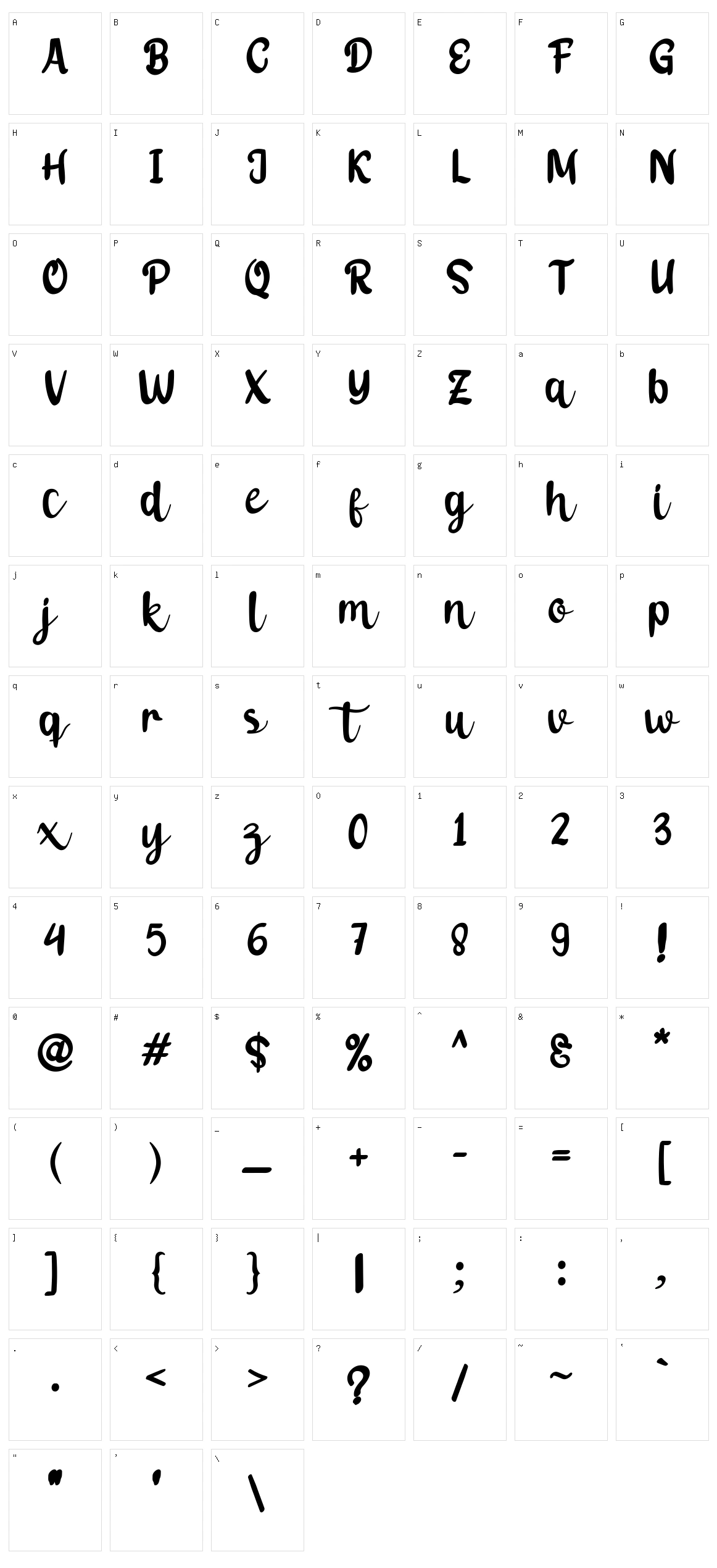 Bebast Character Set