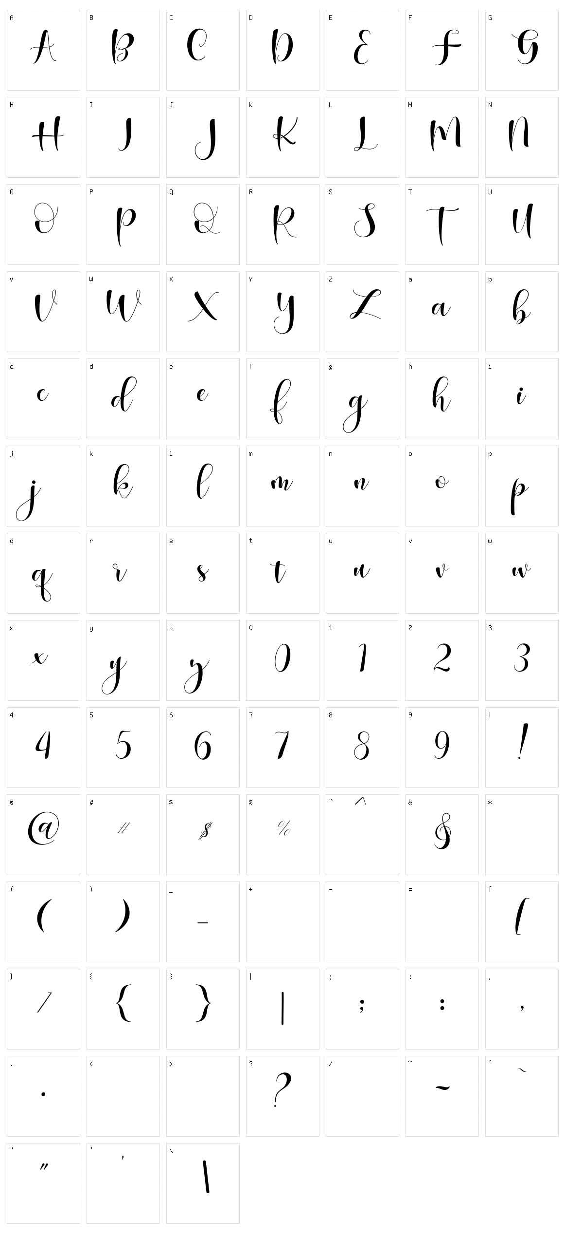 Begokly Character Set