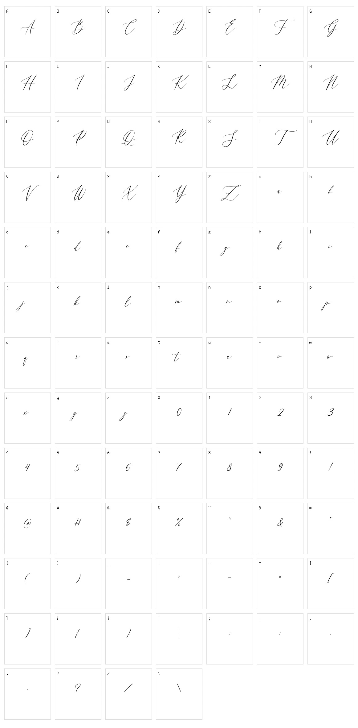 Begthen Character Set
