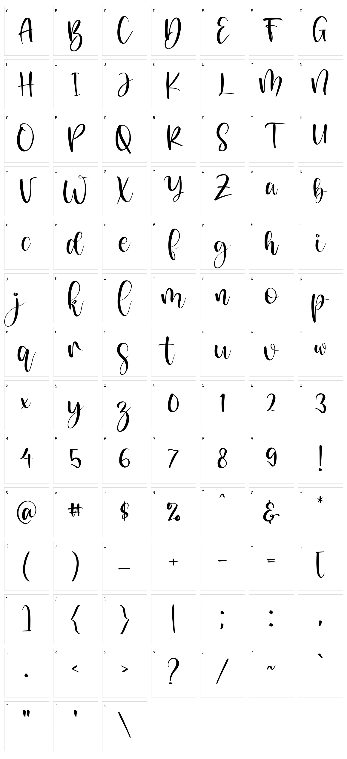 Belinda Asifa Character Set