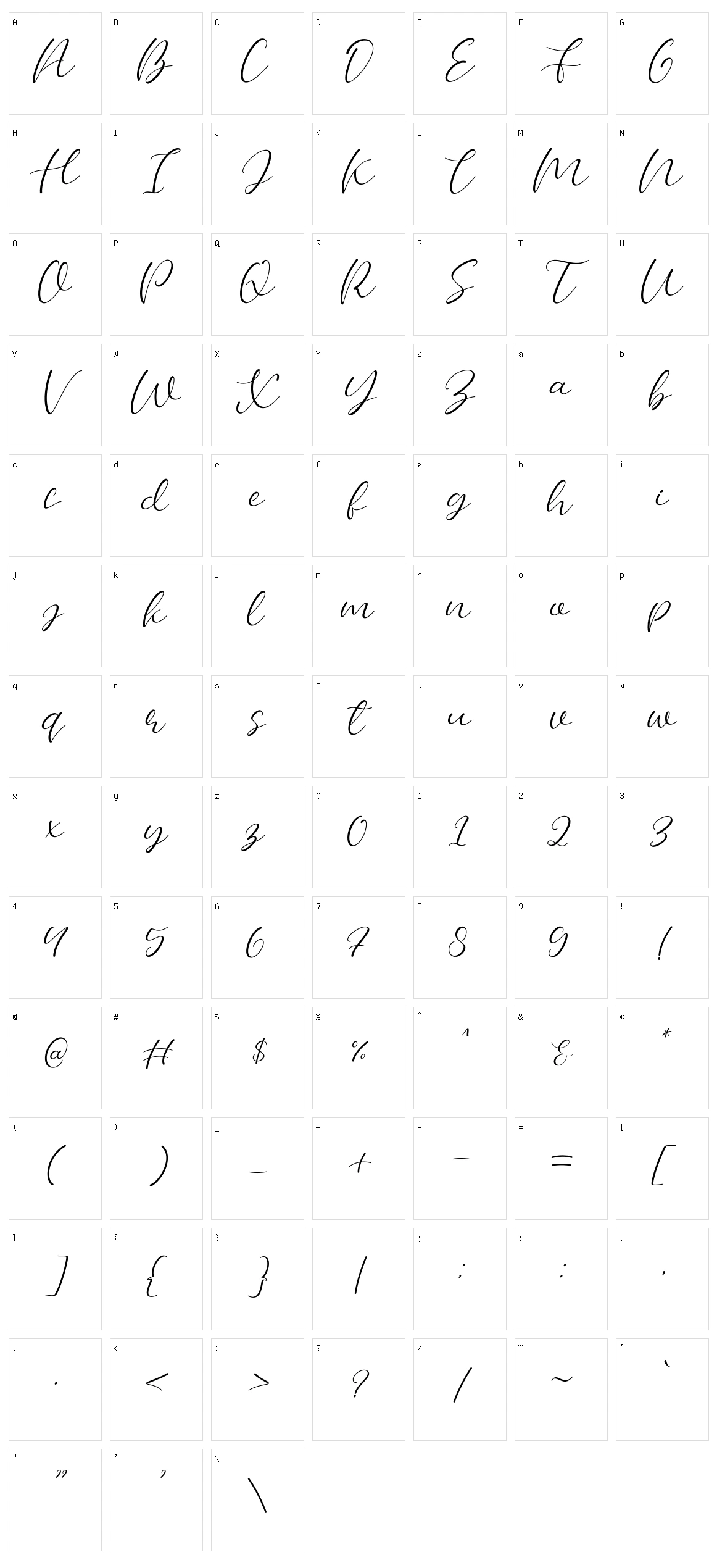 Bellany Character Set