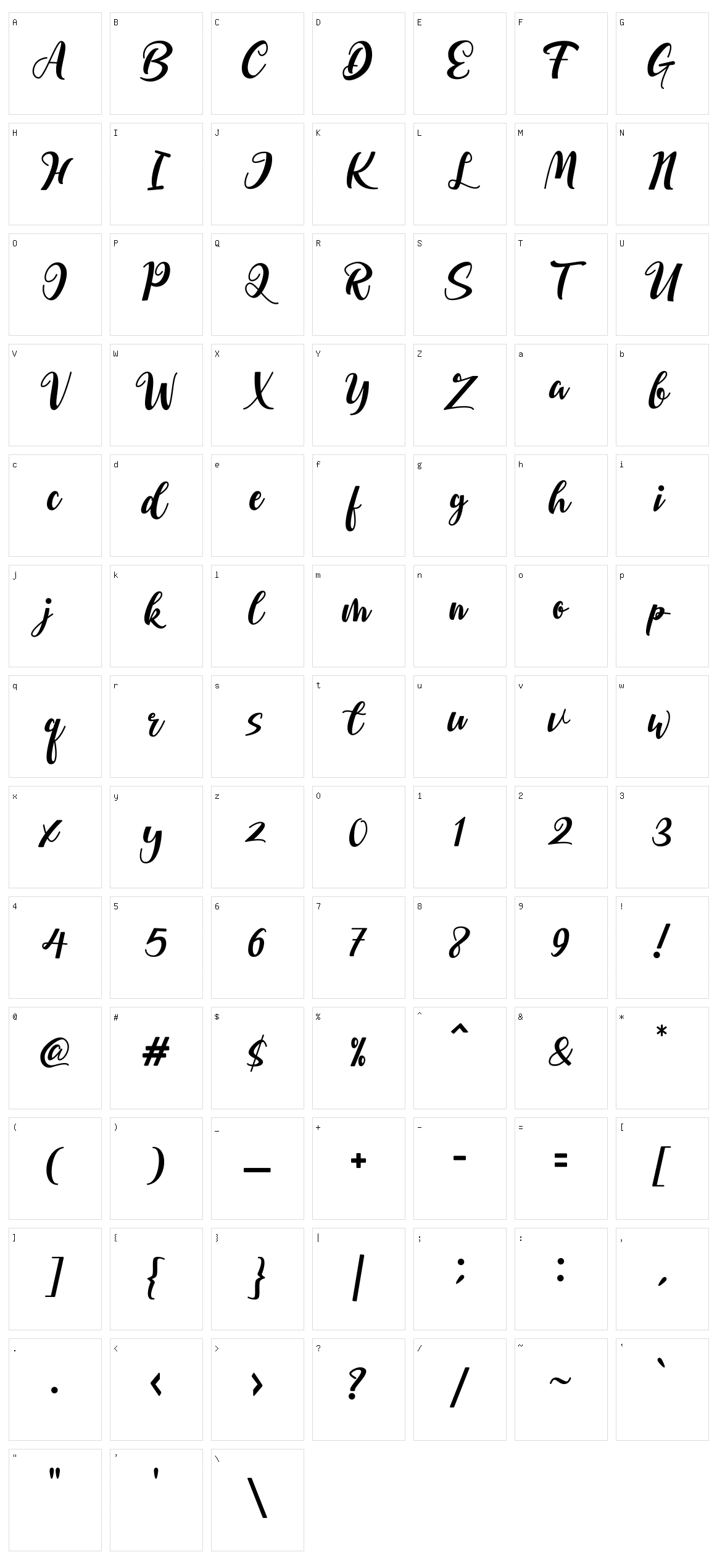 Bellarin Character Set