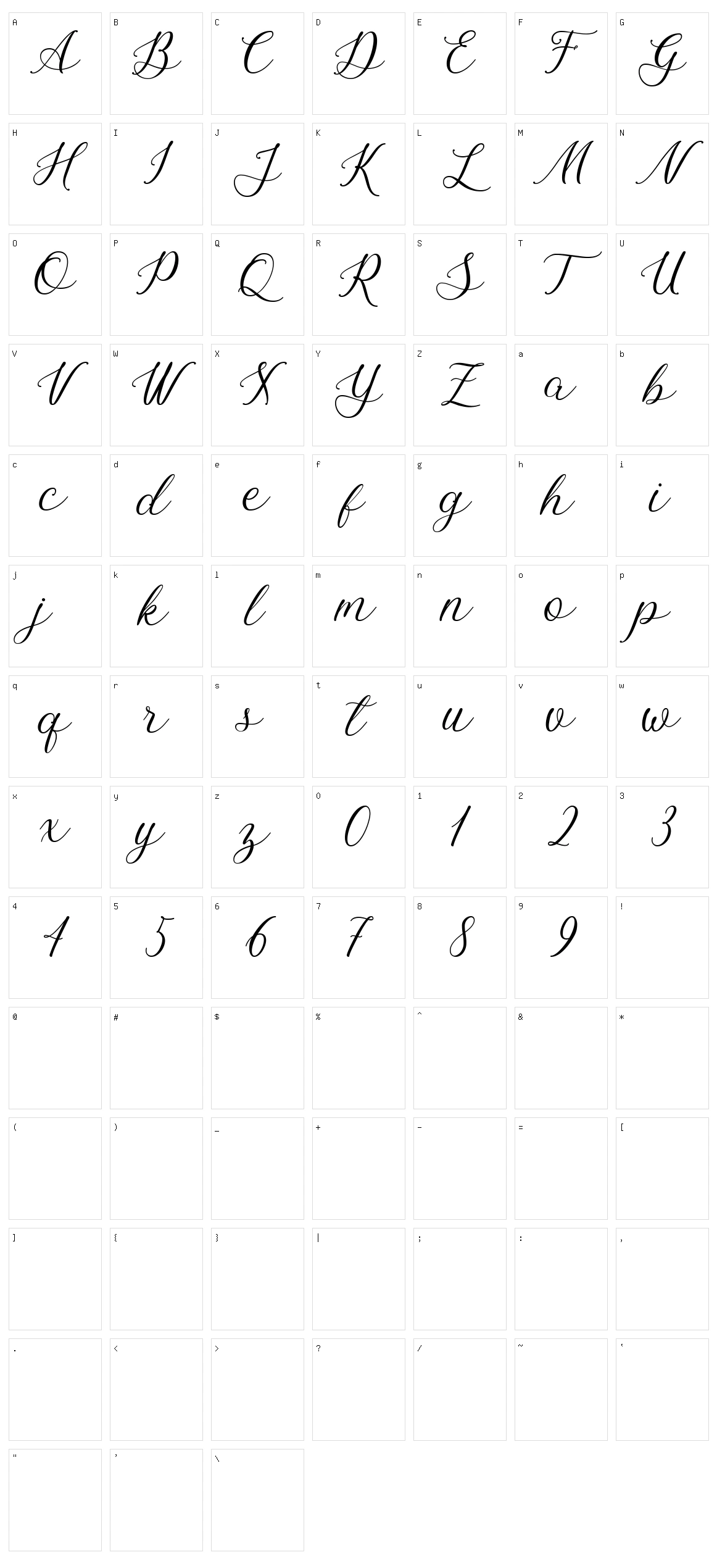 Bellasic Character Set