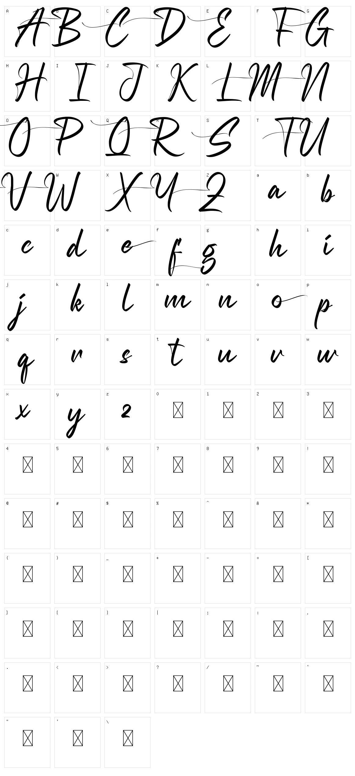 Belligia Character Set