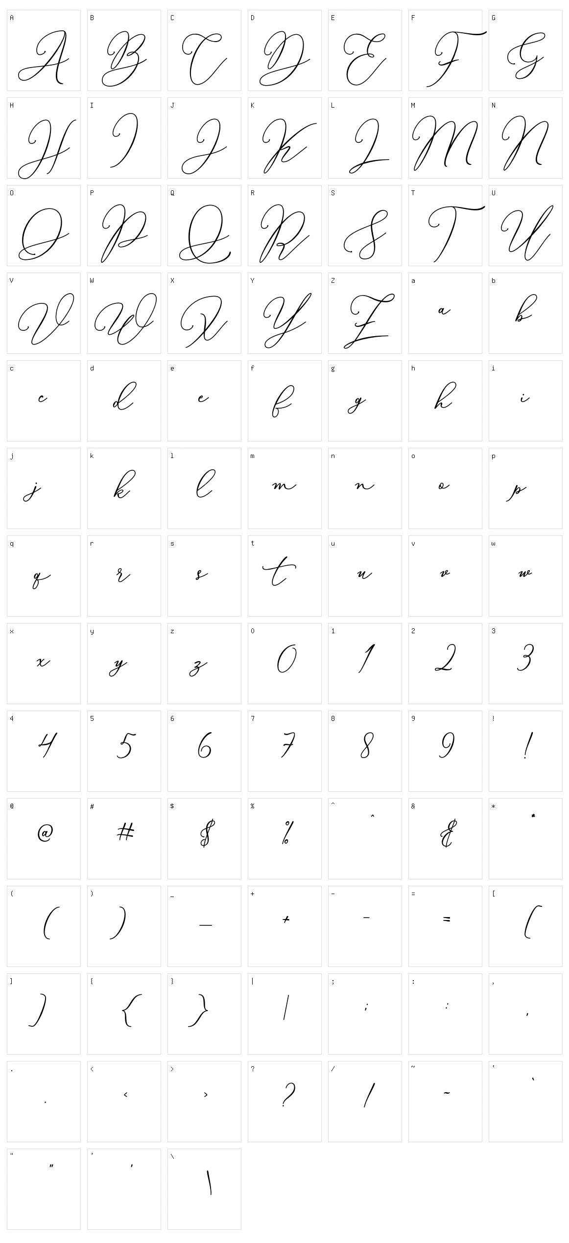 Bellisia Character Set
