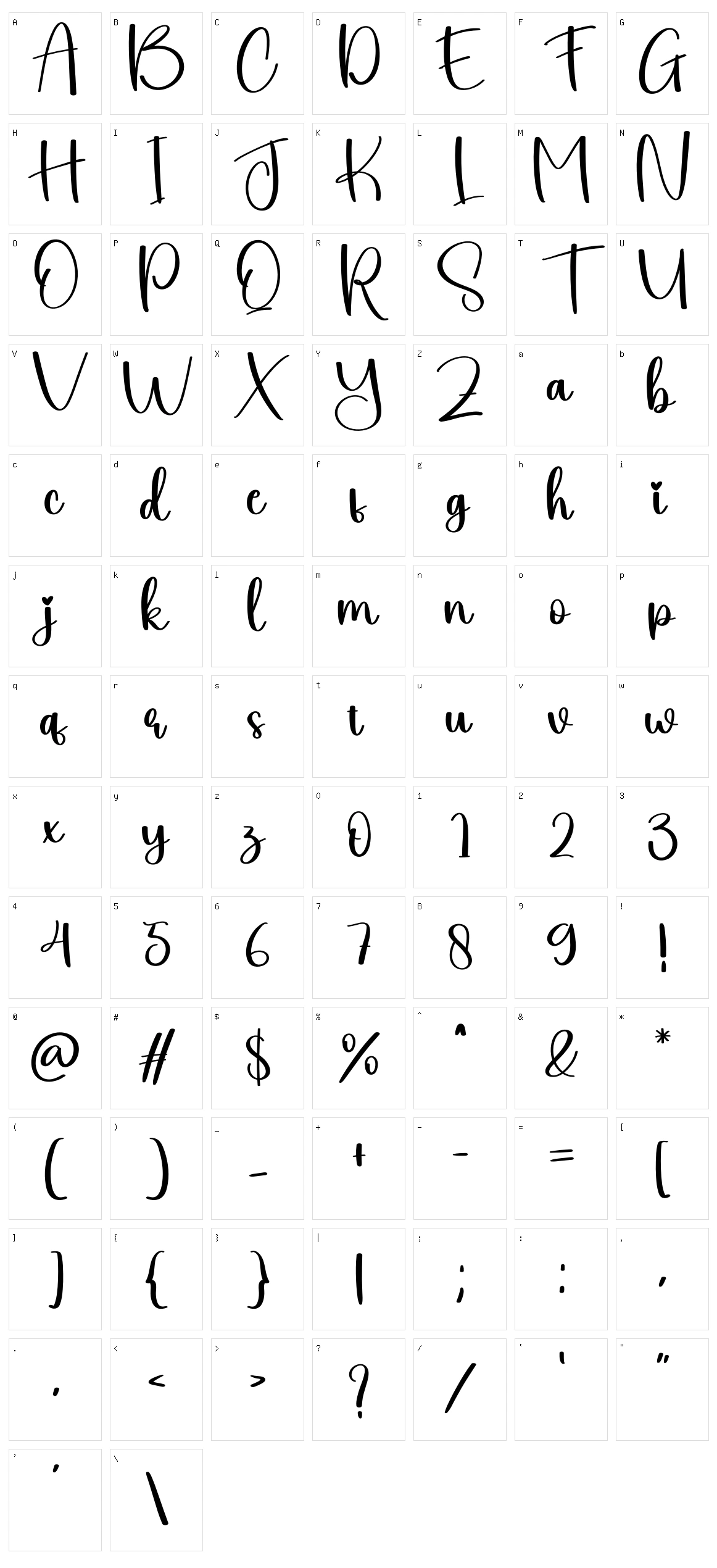 Belove Character Set