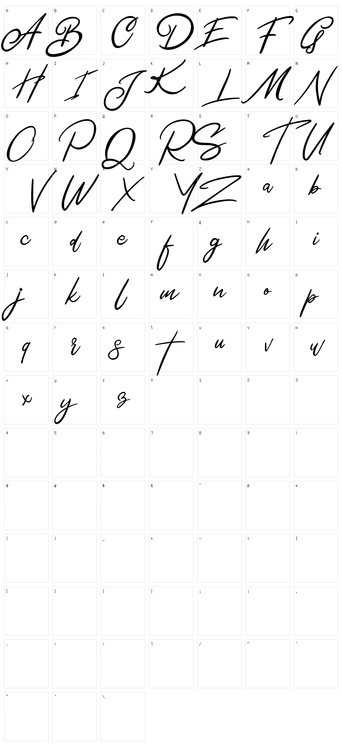 Bentley Character Set